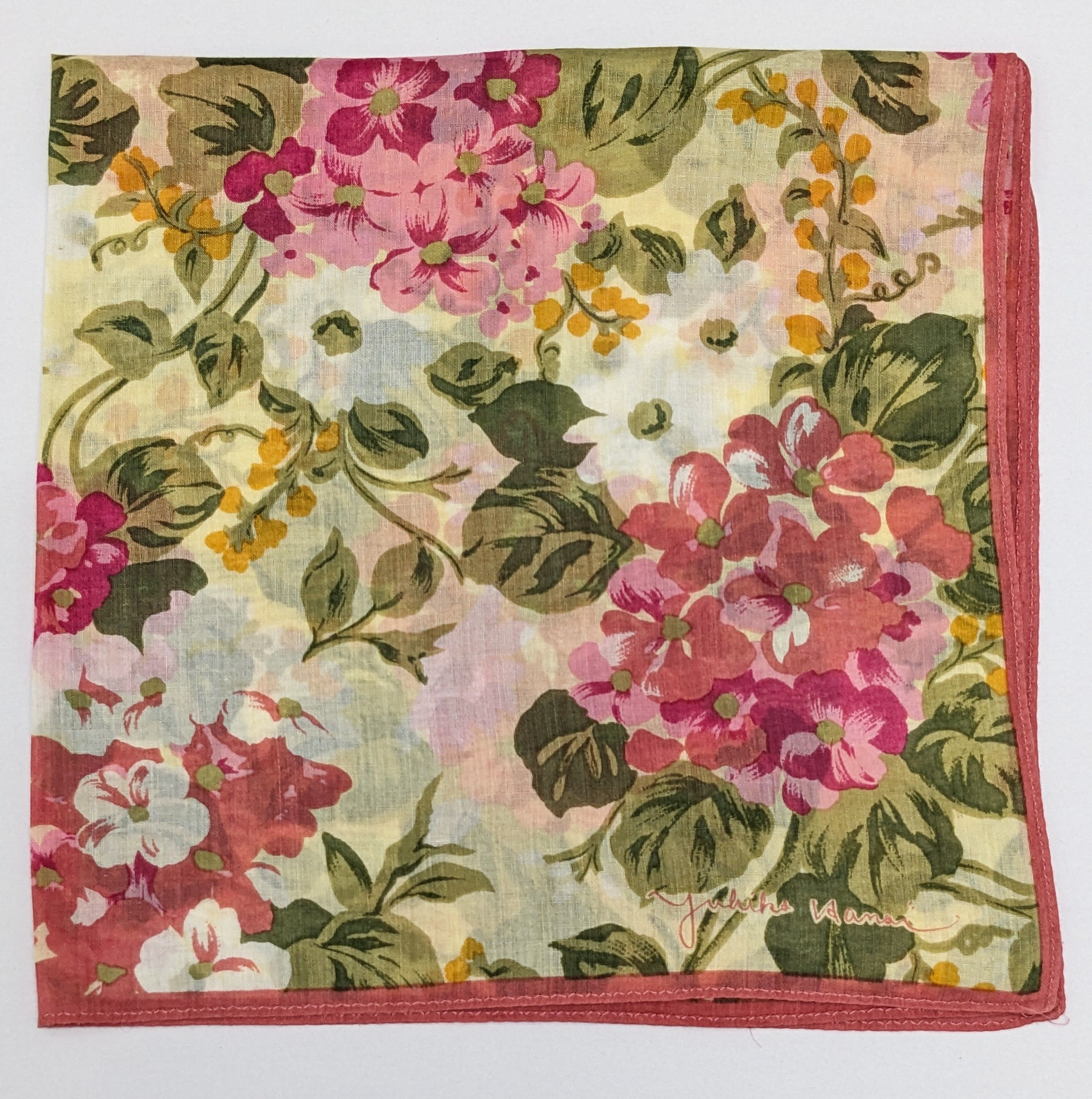 Japanese Brand Yukiko Hanai Designer Pink & White Floral Hydrangea Size ONE SIZE - 1 Thumbnail