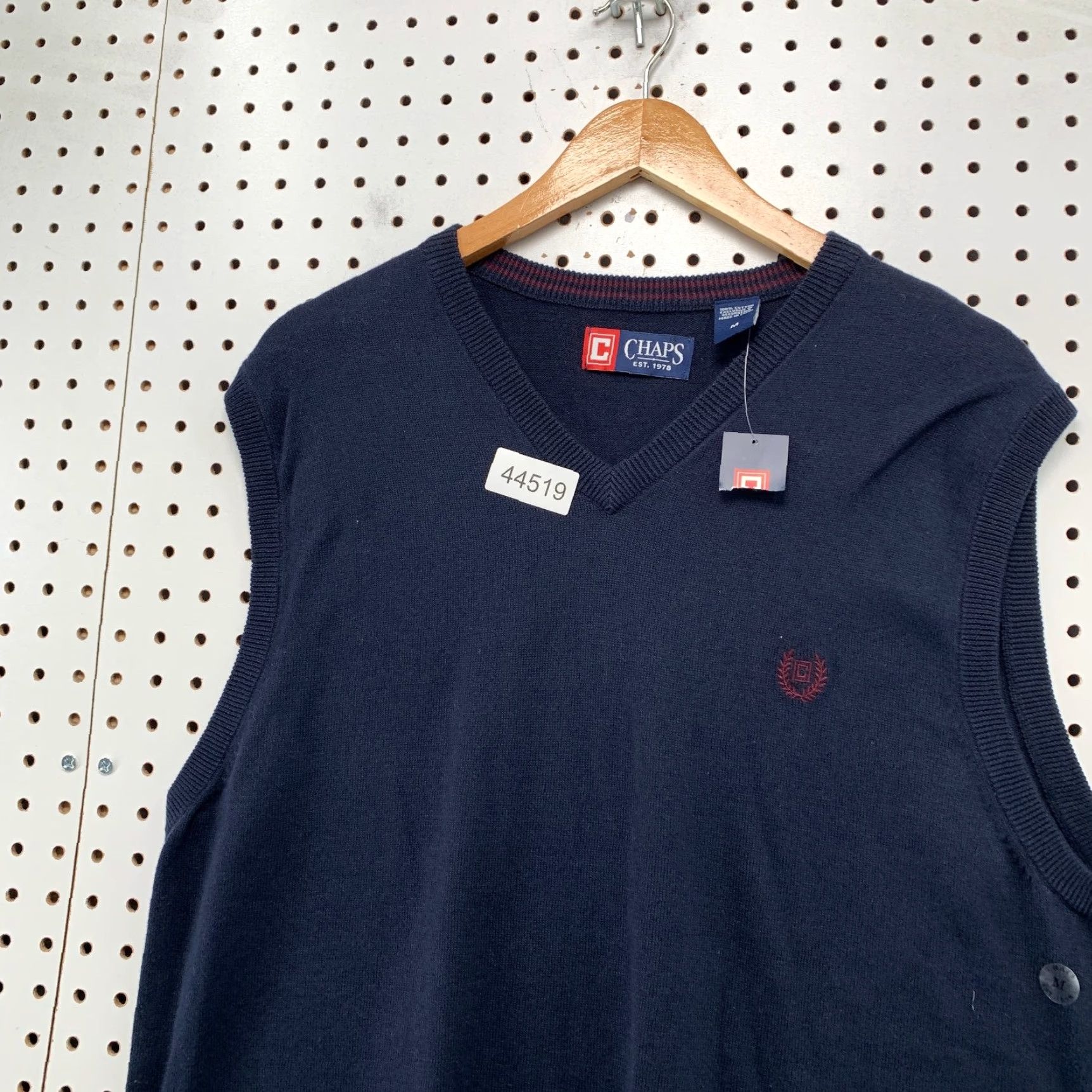 Chaps Chaps New Cotton Logo Navy Blue Sleeveless Sweater Vest Mens Medium Casual Knit Cotton Vest Logo Chaps Blue Navy Mens M Regular All Size US M / EU 48-50 / 2 - 6 Thumbnail
