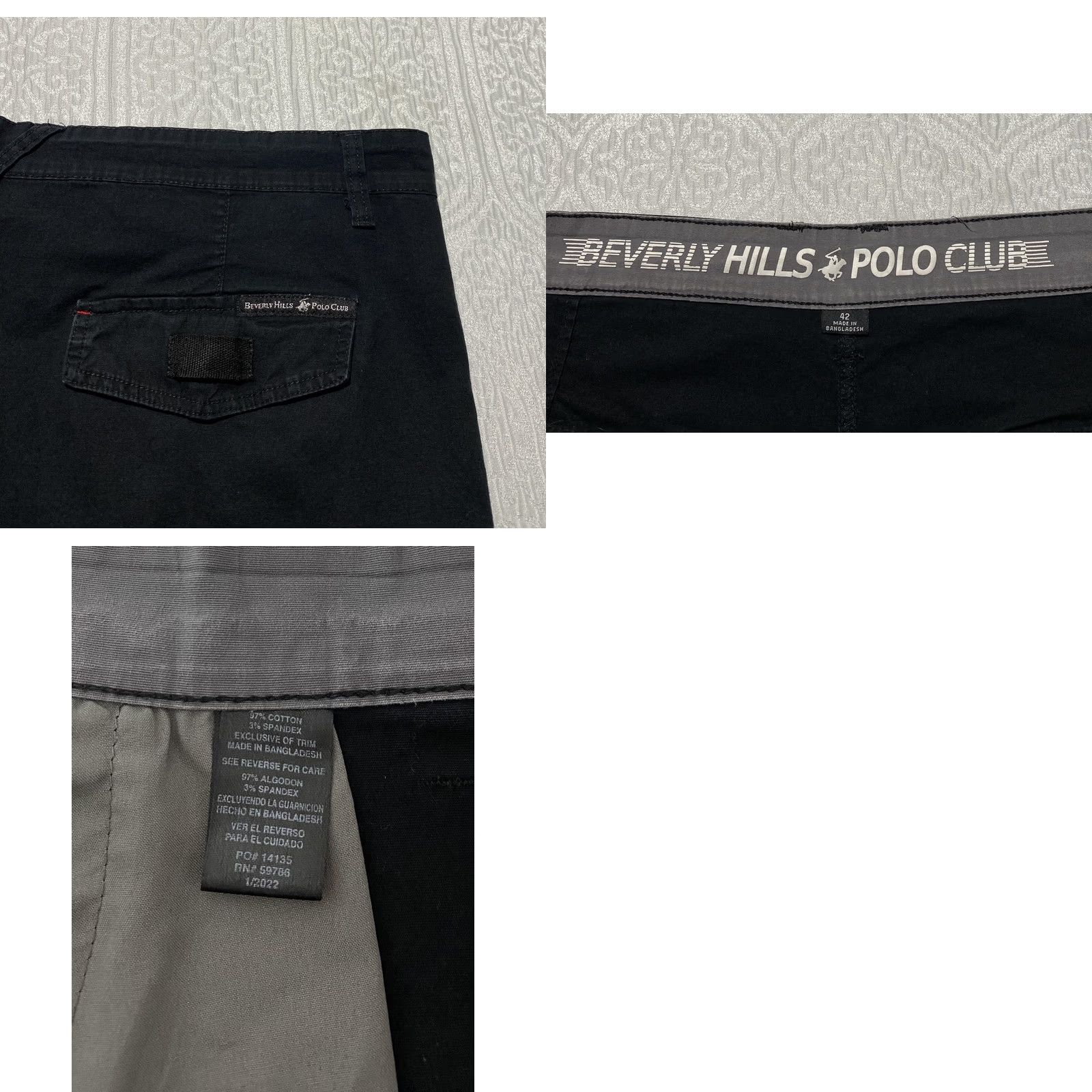Beverly Hills Polo Club Beverly Hills Polo Club Shorts Mens 42 Black Cargo Stretch Cotton Pockets Casual Size US XL / EU 56 / 4 - 8 Thumbnail