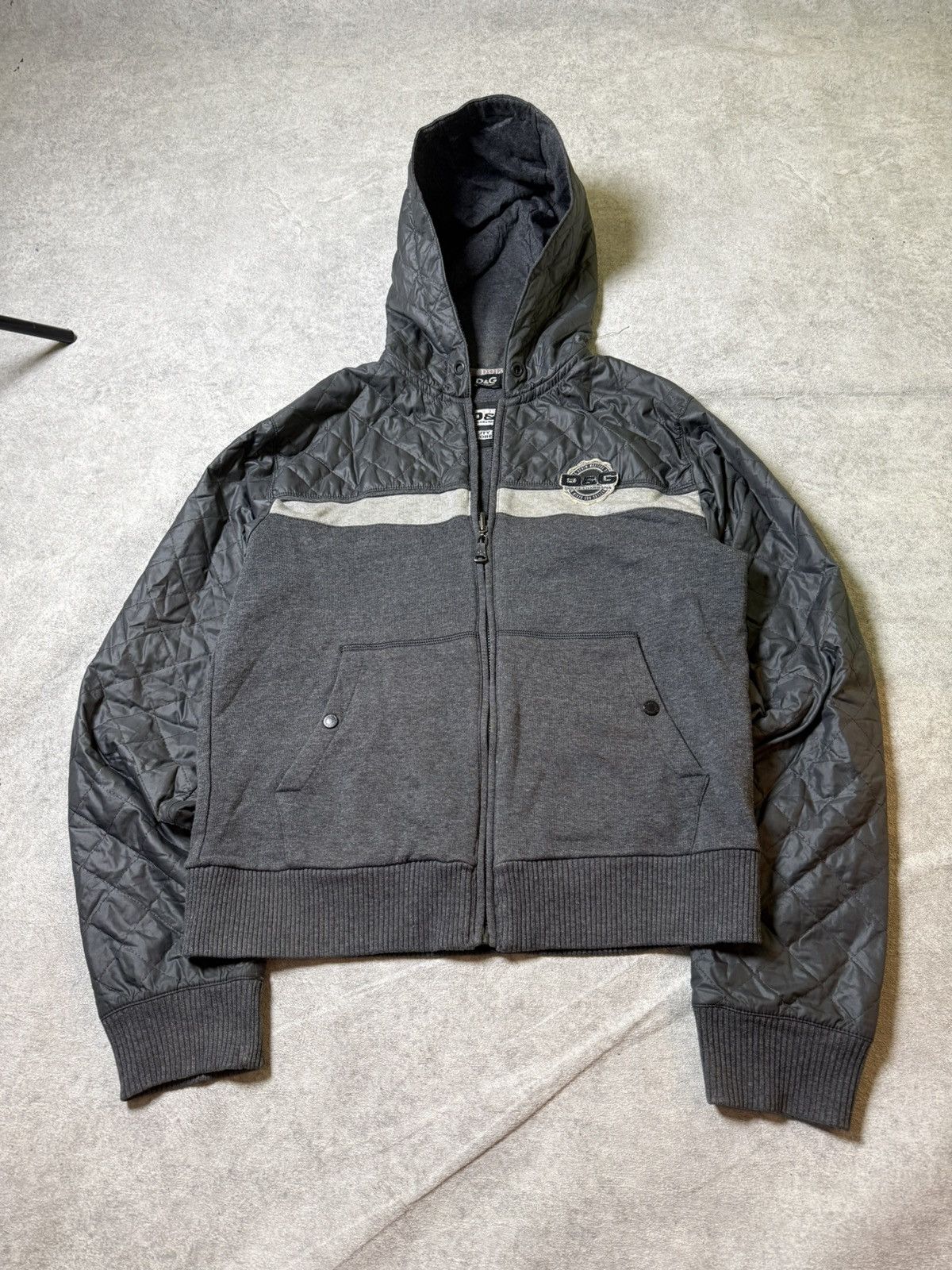 Dolce & Gabbana AW2007 Dolce & Gabbana Quilted Zip-up Grey Jacket Size US L / EU 52-54 / 3 - 2 Thumbnail