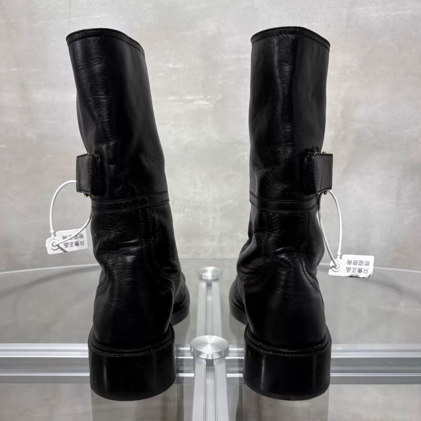 Chanel Chanel Belt Buckle Black & Gold Logo Knee-High Boots 38 Size US 7.5 / IT 37.5 - 6 Thumbnail