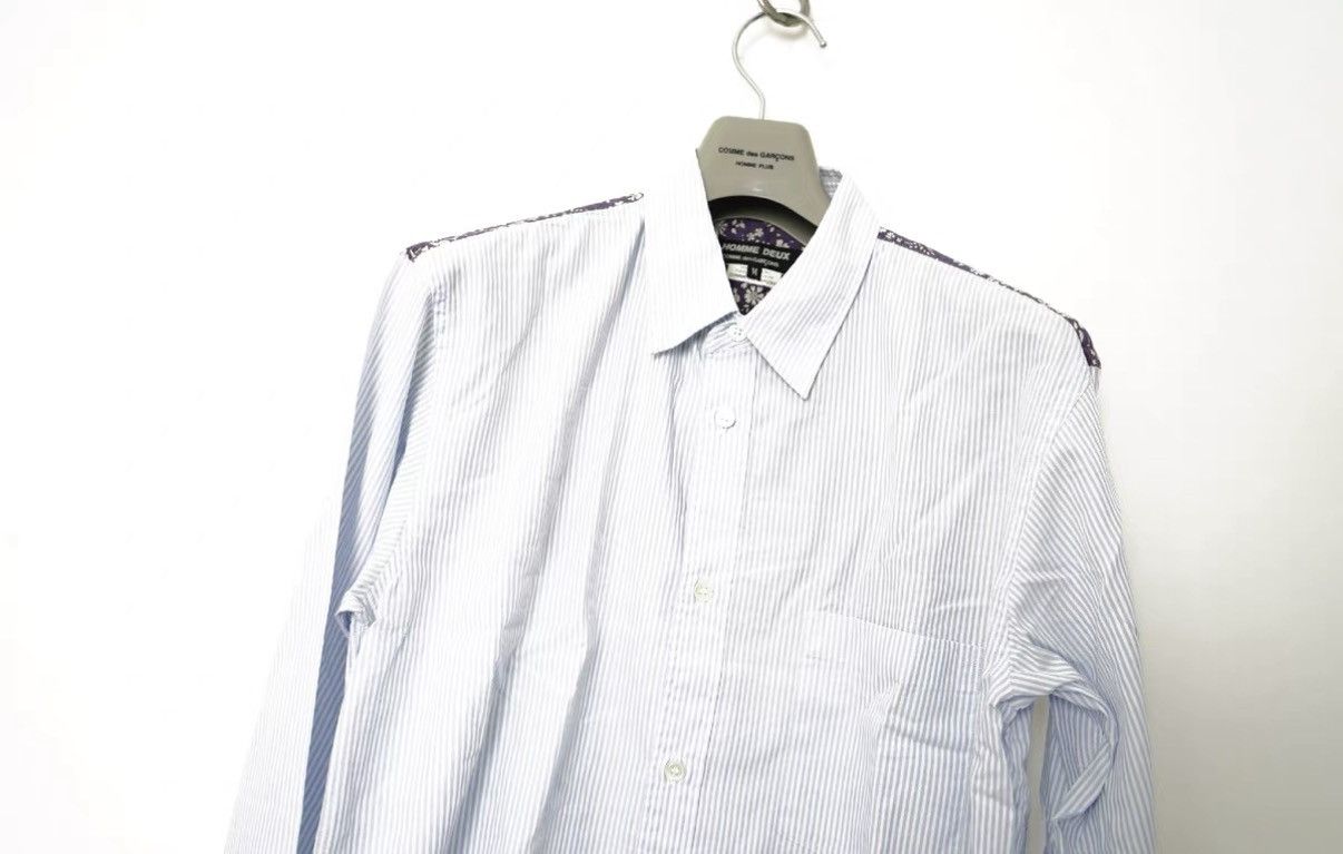 Comme des Garcons Comme des Garçons Floral Panel Stripe Shirt Size US M / EU 48-50 / 2 - 3 Thumbnail