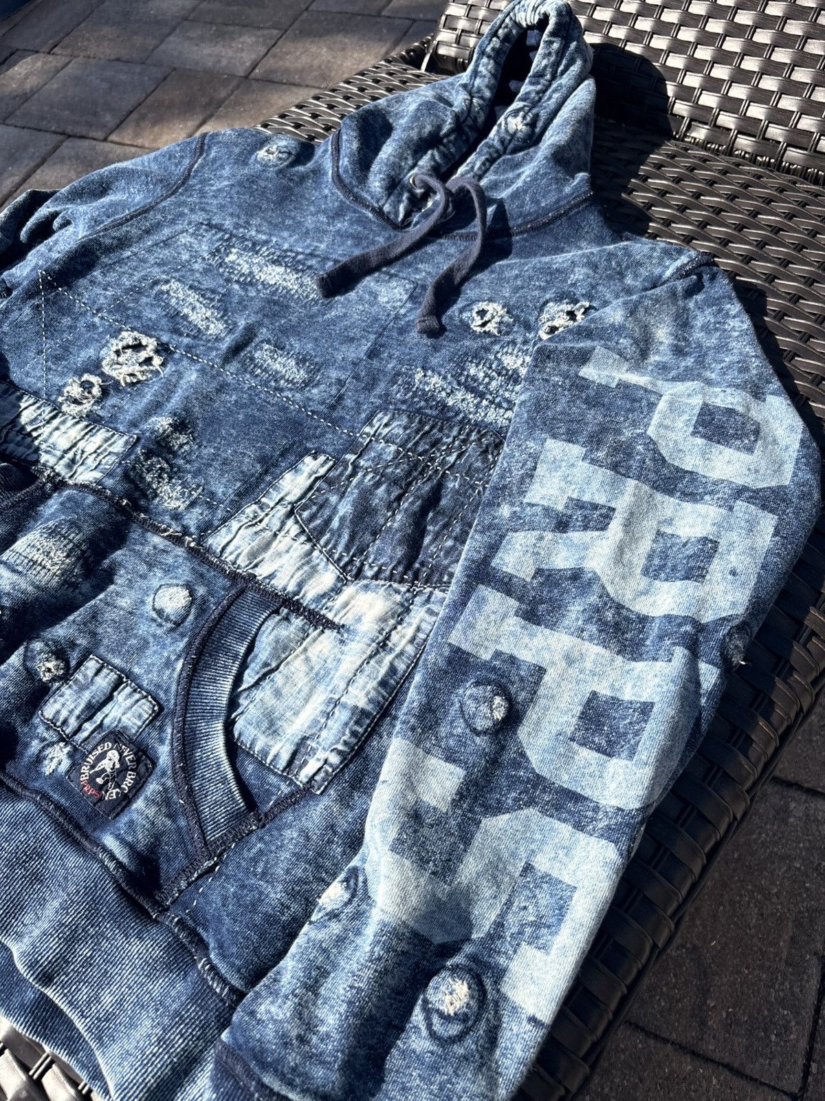 Prps PRPS Goods & Company Distressed Hoodie Kangaroo Slim Fit Size US L / EU 52-54 / 3 - 2 Thumbnail