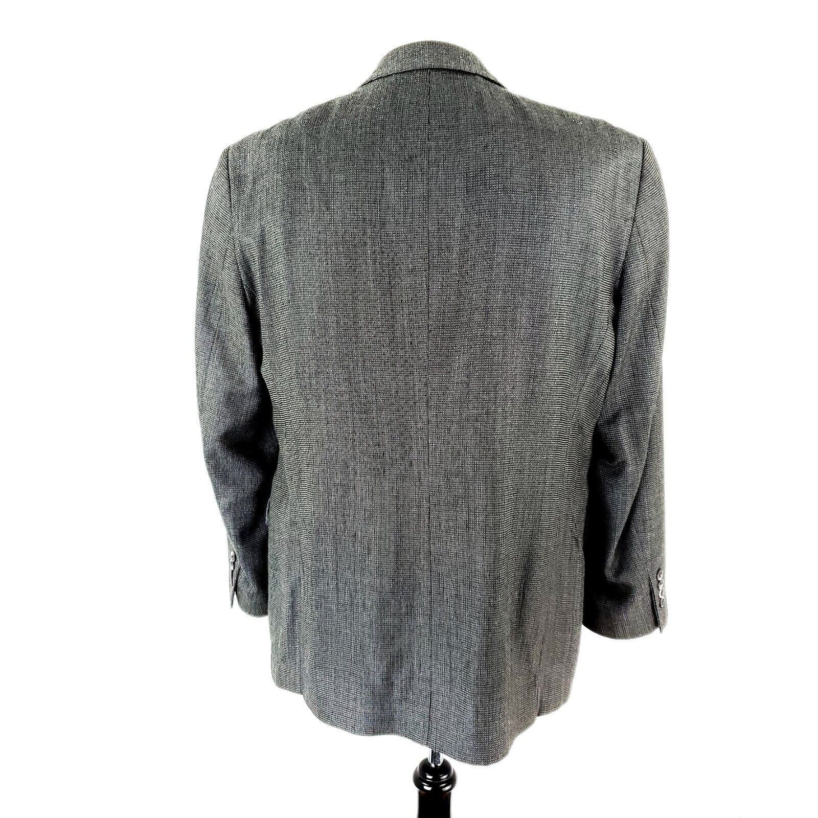 Stafford Stafford Executive Wool Silk 3 Button Sport Coat 42R Black W Size 42R - 5 Thumbnail