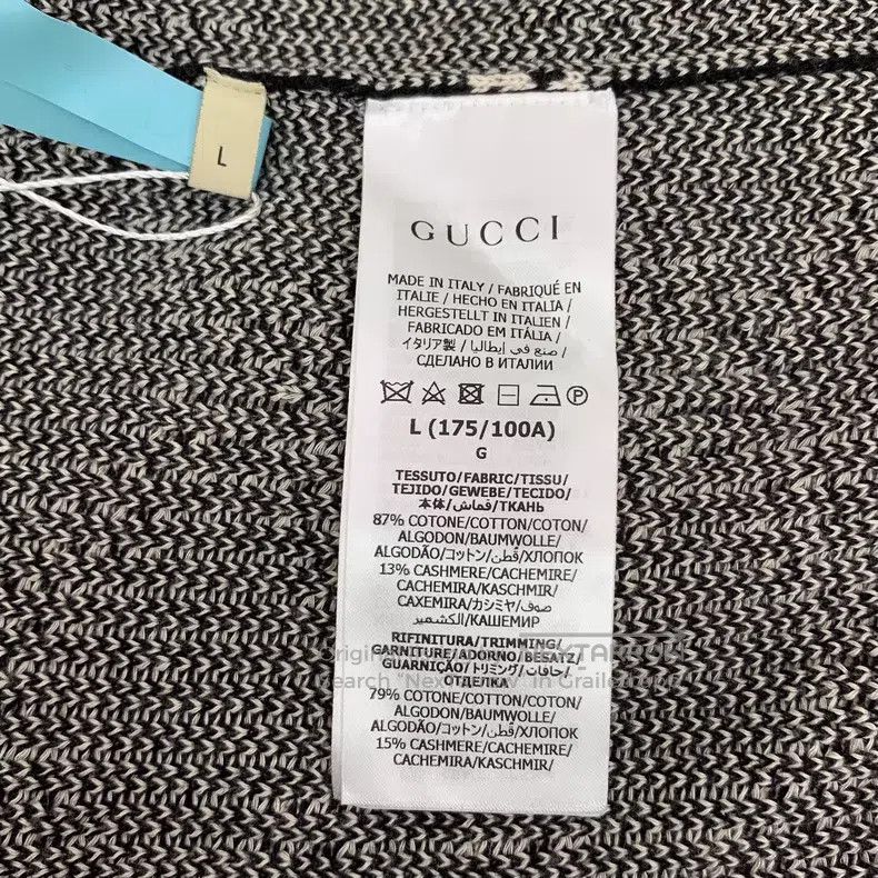 Gucci Gucci 22 black diamond plaid cotton V-neck long-sleeved kn Size US L / EU 52-54 / 3 - 6 Thumbnail