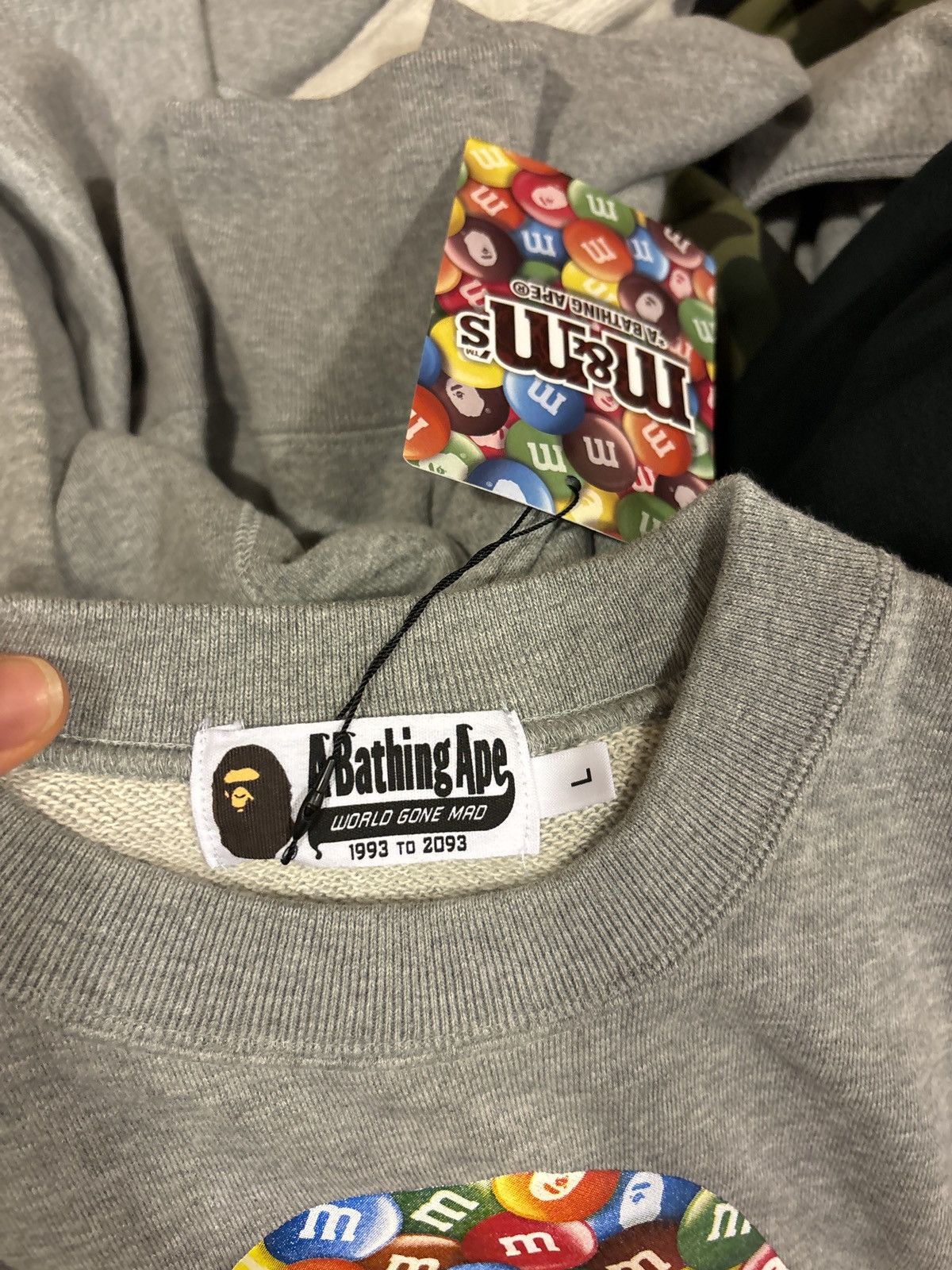 Bape Bape x M&M Grey Ape Head Crewneck Size US L / EU 52-54 / 3 - 7 Thumbnail