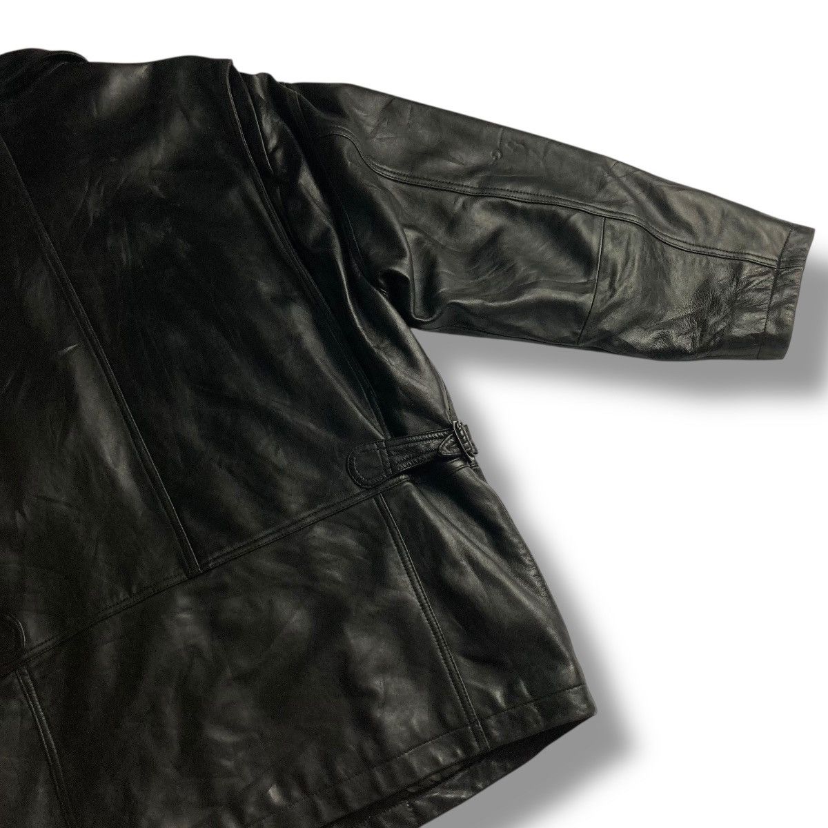 Genuine Leather 🇯🇵 LEATHER COMPANY LEYMUSIS BUTTON UP FULL ZIP HEAVY JACKET Size US M / EU 48-50 / 2 - 7 Thumbnail