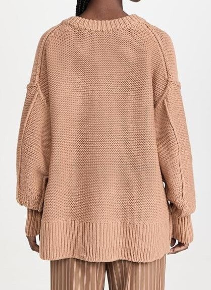 Free People Free People Alli V-Neck Knit Sweater Camel ( XS ) Size XS / US 0-2 / IT 36-38 - 2 Thumbnail