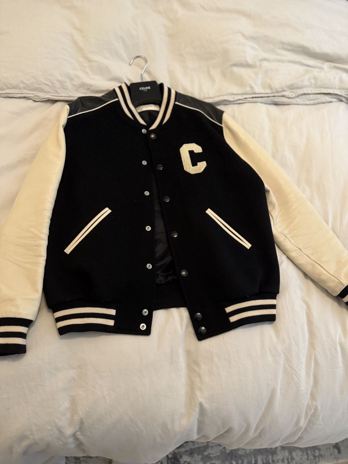 Celine Celine Varsity Leather Jacket | Grailed