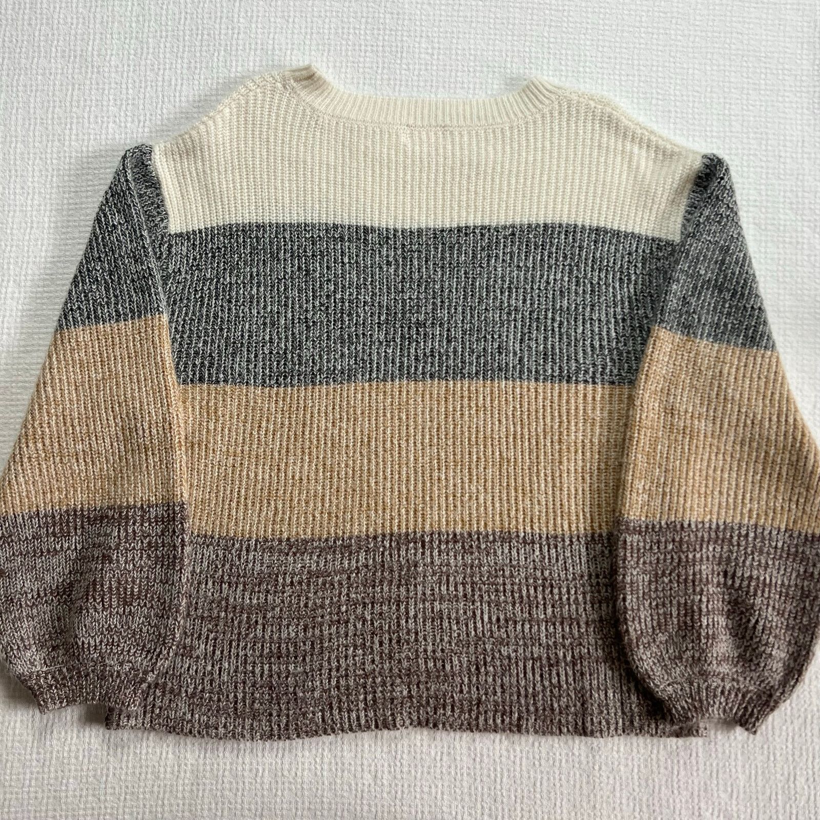Other Pink Lily Color Block Ribbed Sweater Womens M Balloon Sleeve Size M / US 6-8 / IT 42-44 - 6 Thumbnail