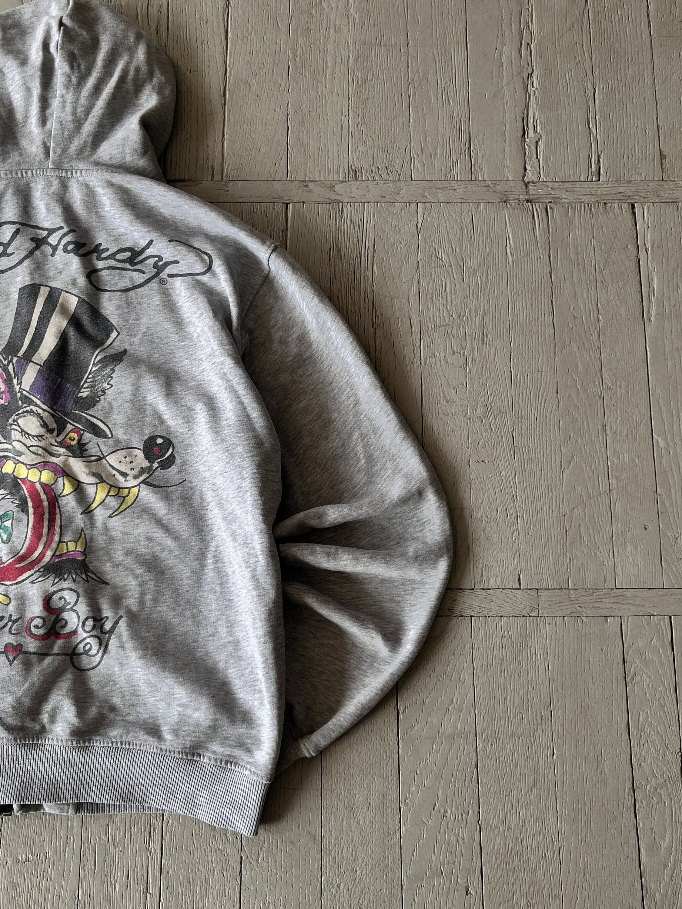 Ed Hardy × Vintage Vintage Ed Hardy Zip Hooded Sweatshirt Size US M / EU 48-50 / 2 - 8 Thumbnail