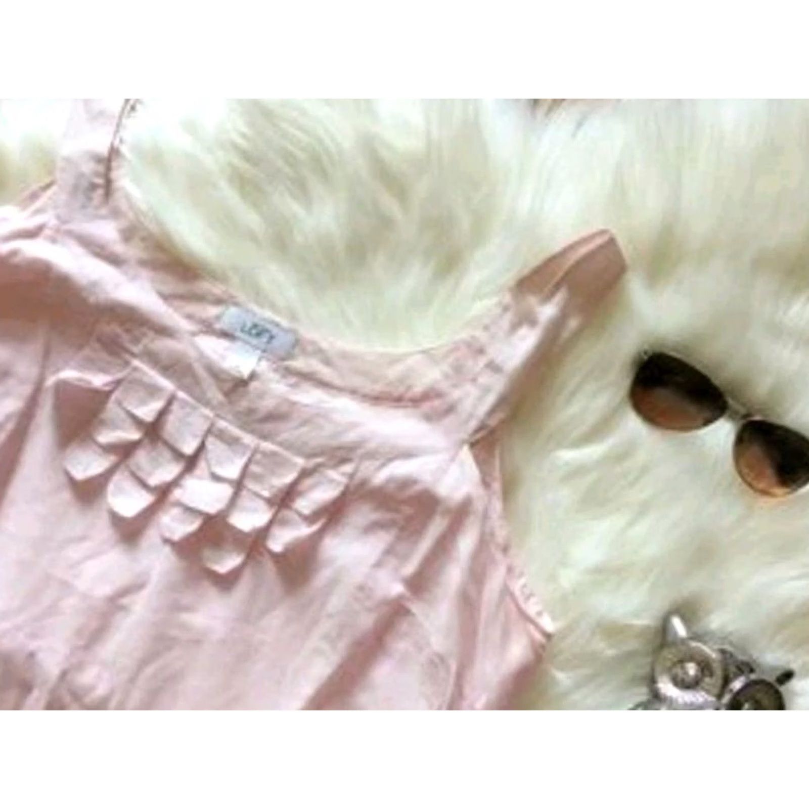 Loft Loft Anne Taylor Petite Large Cami Top Scoop Neck Pink Womens Tank PL Size L / US 10 / IT 46 - 2 Thumbnail
