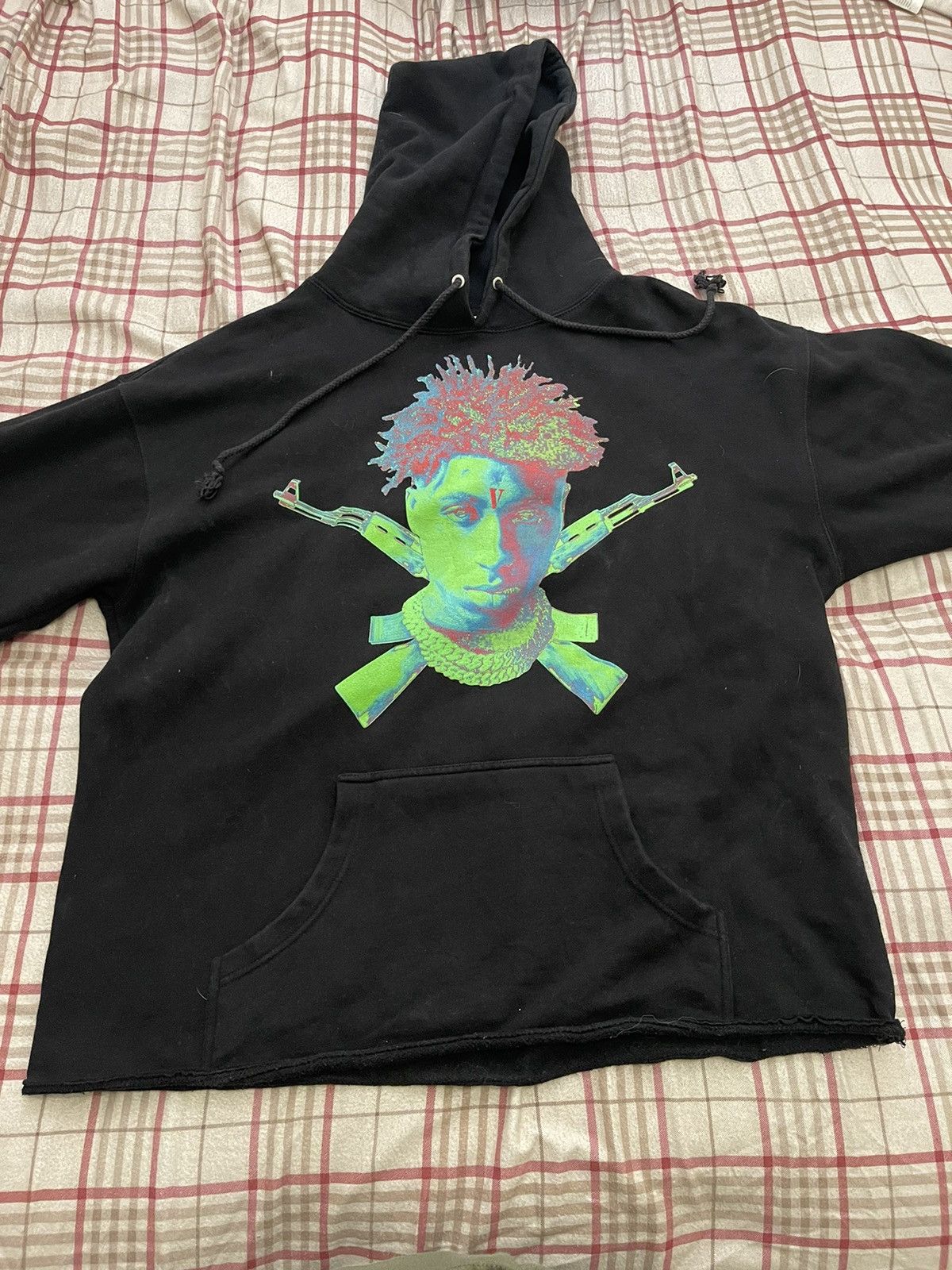 image of Youngboy X Vlone “Sticks” Hoodie in Black, Men's (Size XL)