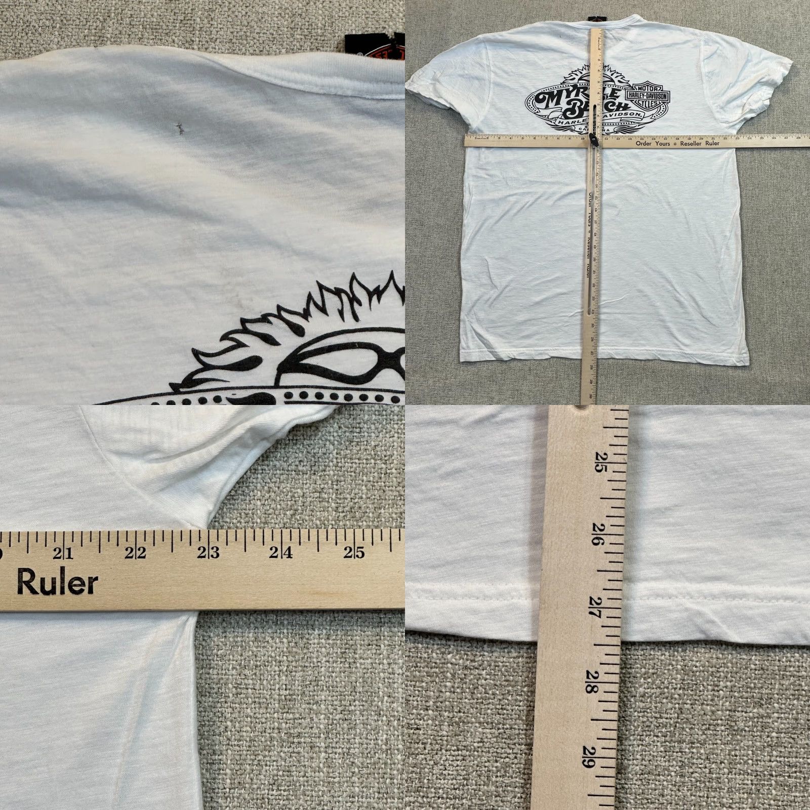 Harley Davidson Harley-Davidson Myrtle Beach 2015 Men's Large Tee Two-Sided Back Thrashing T-Shirt White Size US L / EU 52-54 / 3 - 8 Thumbnail