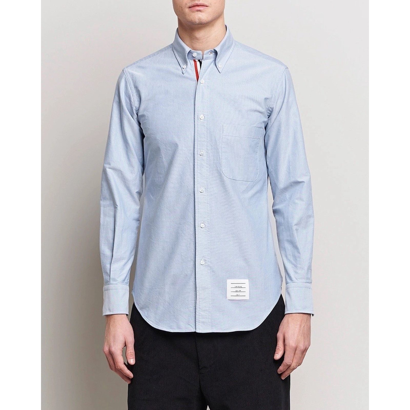 Thom Browne NWT Thom Browne Blue Oxford RWB Grosgrain Placket Shirt TB1 Size US S / EU 44-46 / 1 - 4 Thumbnail