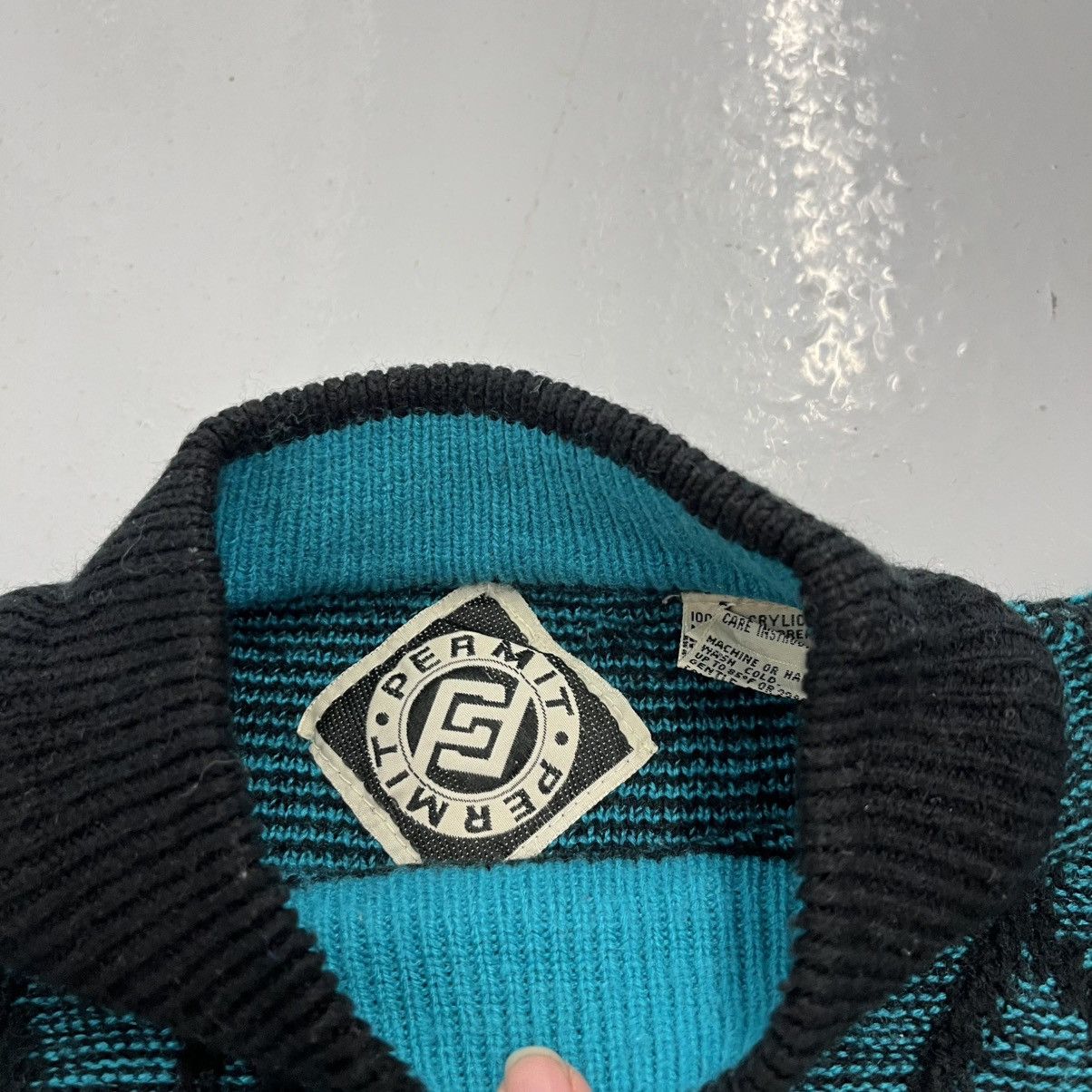 Other Vintage 80s Permit Blue/Black Geometric Pattern Sweater Size US M / EU 48-50 / 2 - 3 Thumbnail