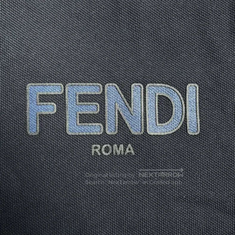 Fendi Fendi Front Letter Logo Short Sleeve Polo Shirt - Navy Blu Size US L / EU 52-54 / 3 - 3 Thumbnail
