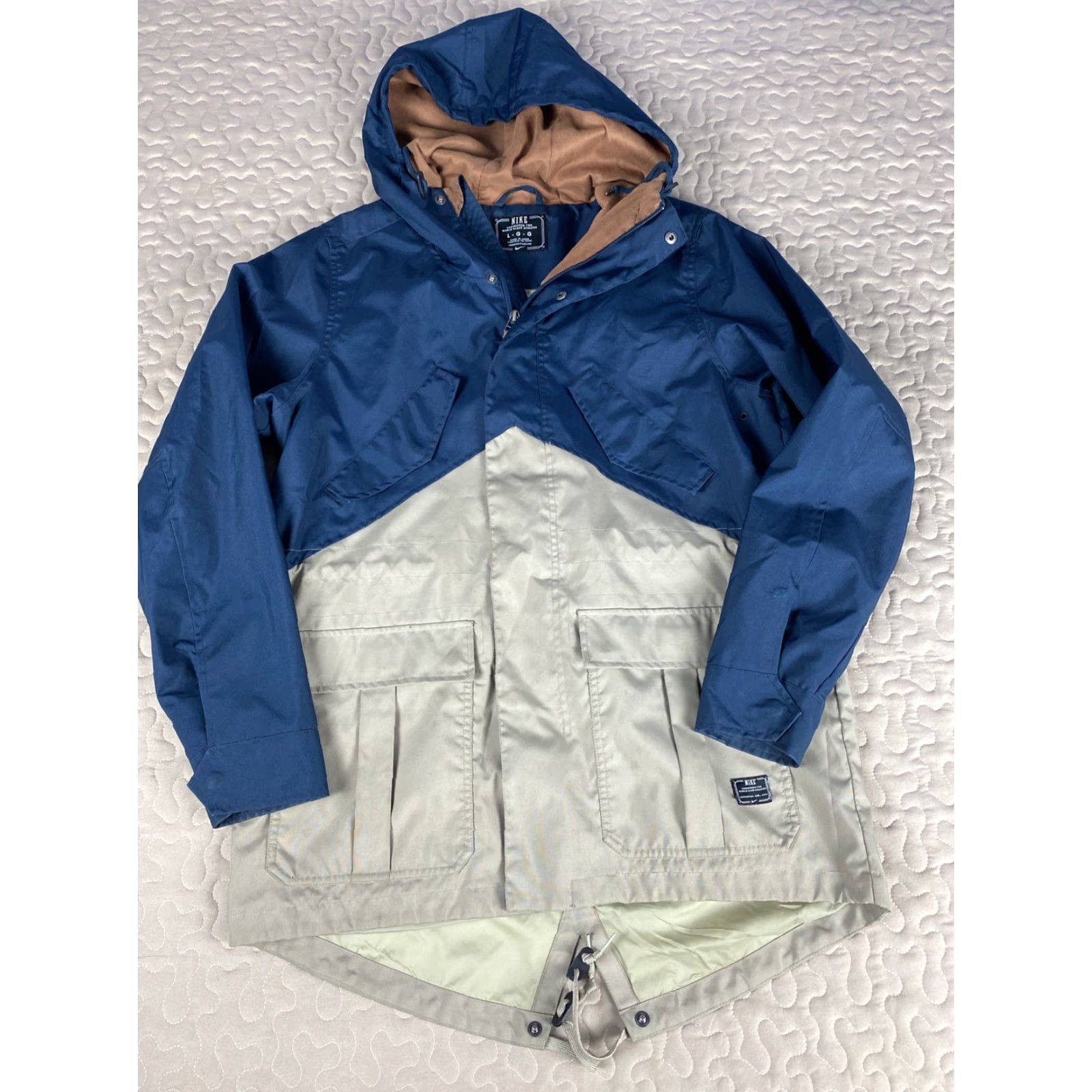 Nike Nike Skateboarding Jacket Mens L Navy & Tan Parka Coat Winter Rain Size US L / EU 52-54 / 3 - 2 Thumbnail