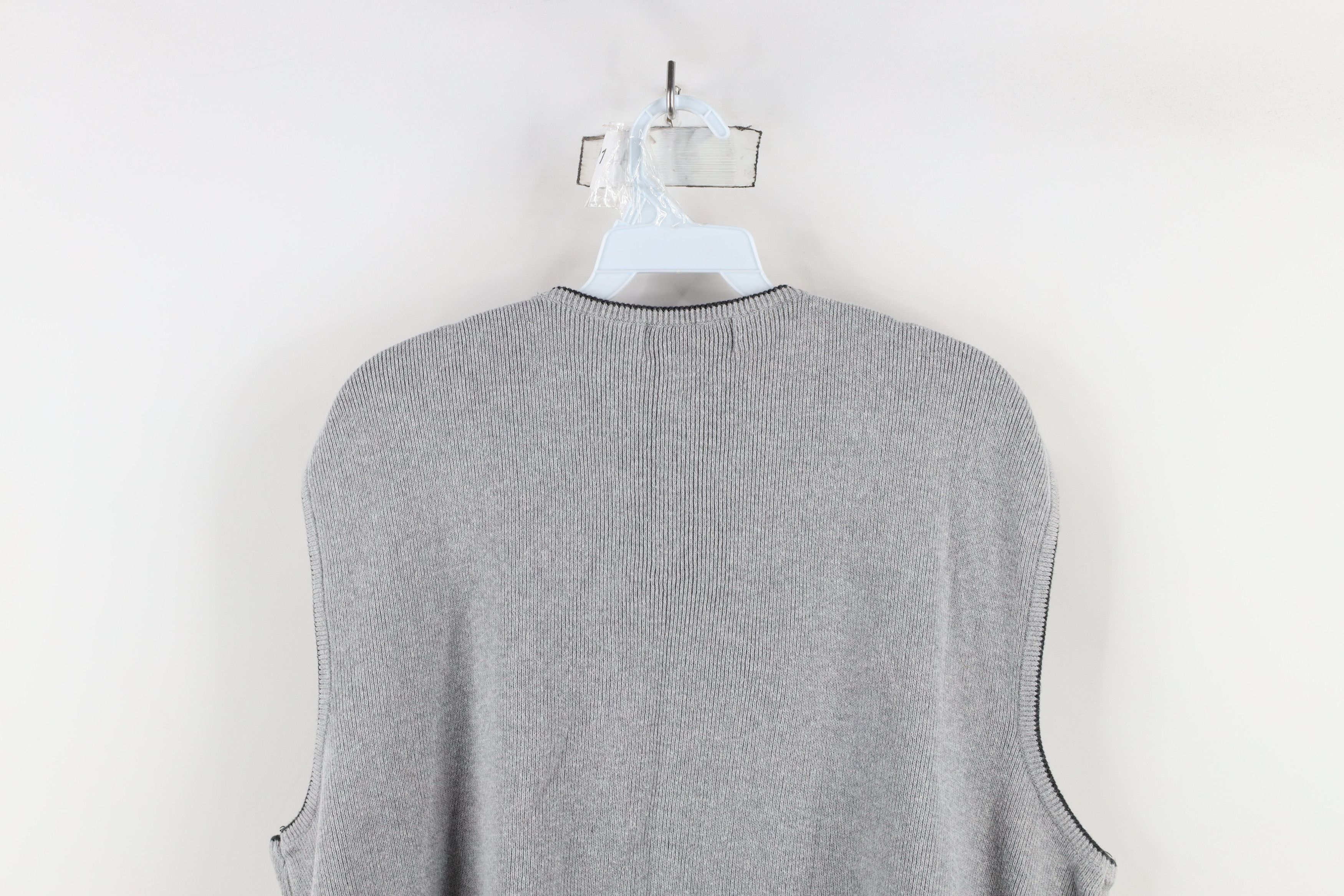 Vintage Vintage 90s Streetwear Cotton Ribbed Knit Sweater Vest Gray Size US XL / EU 56 / 4 - 9 Thumbnail