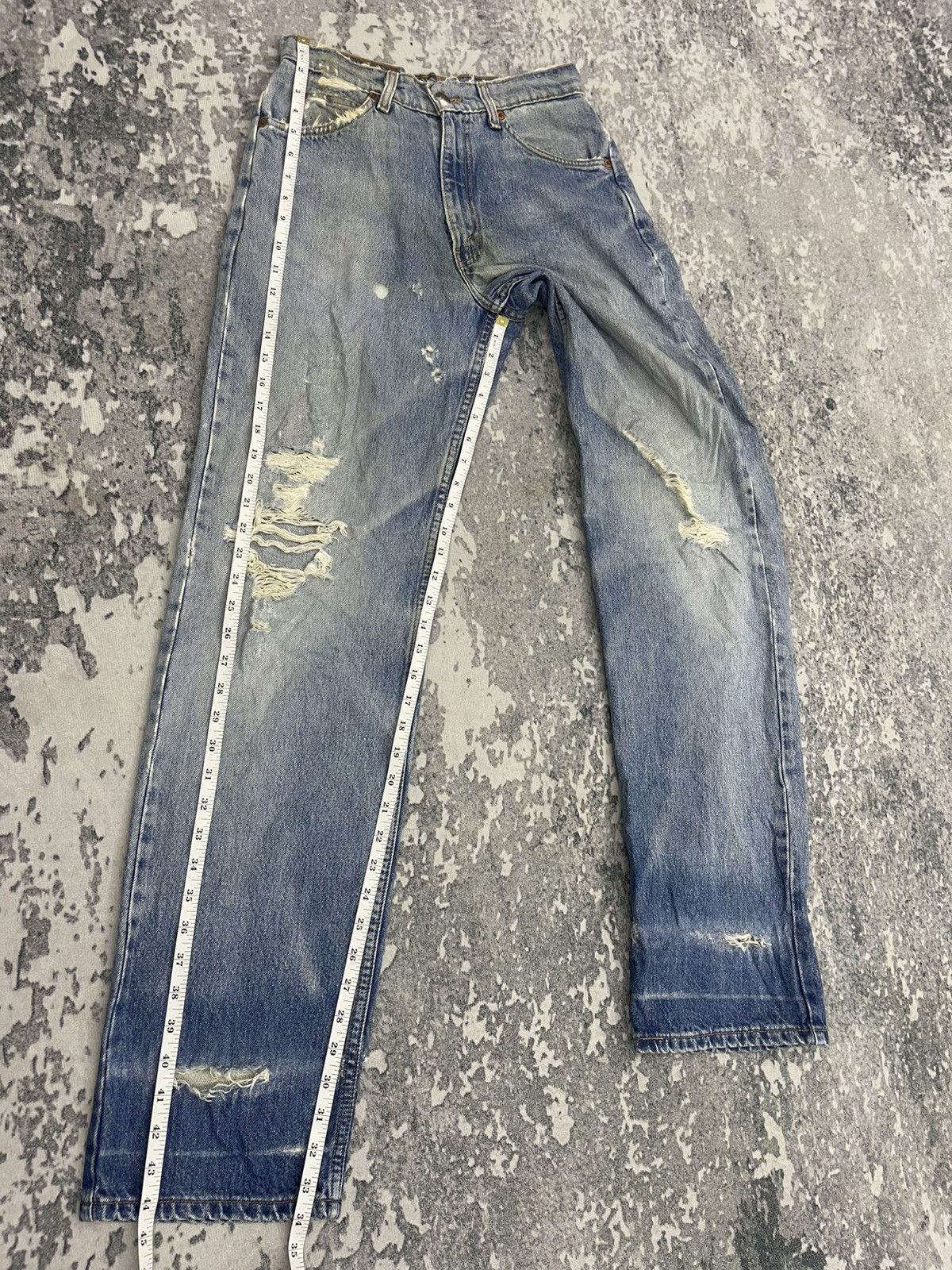Levi's Vintage 90s Levi’s 613 Orange Tab Distressed Denim Size US 29 - 21 Thumbnail