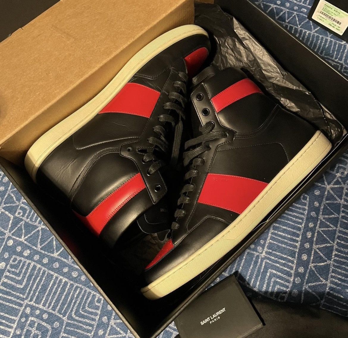 Saint Laurent Paris damon high-top espadrilles in canvas