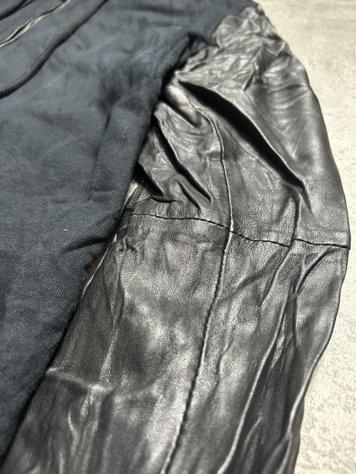 Diesel Vintage Diesel Black Leather Sleeve Hoodie Size S / US 4 / IT 40 - 3 Thumbnail