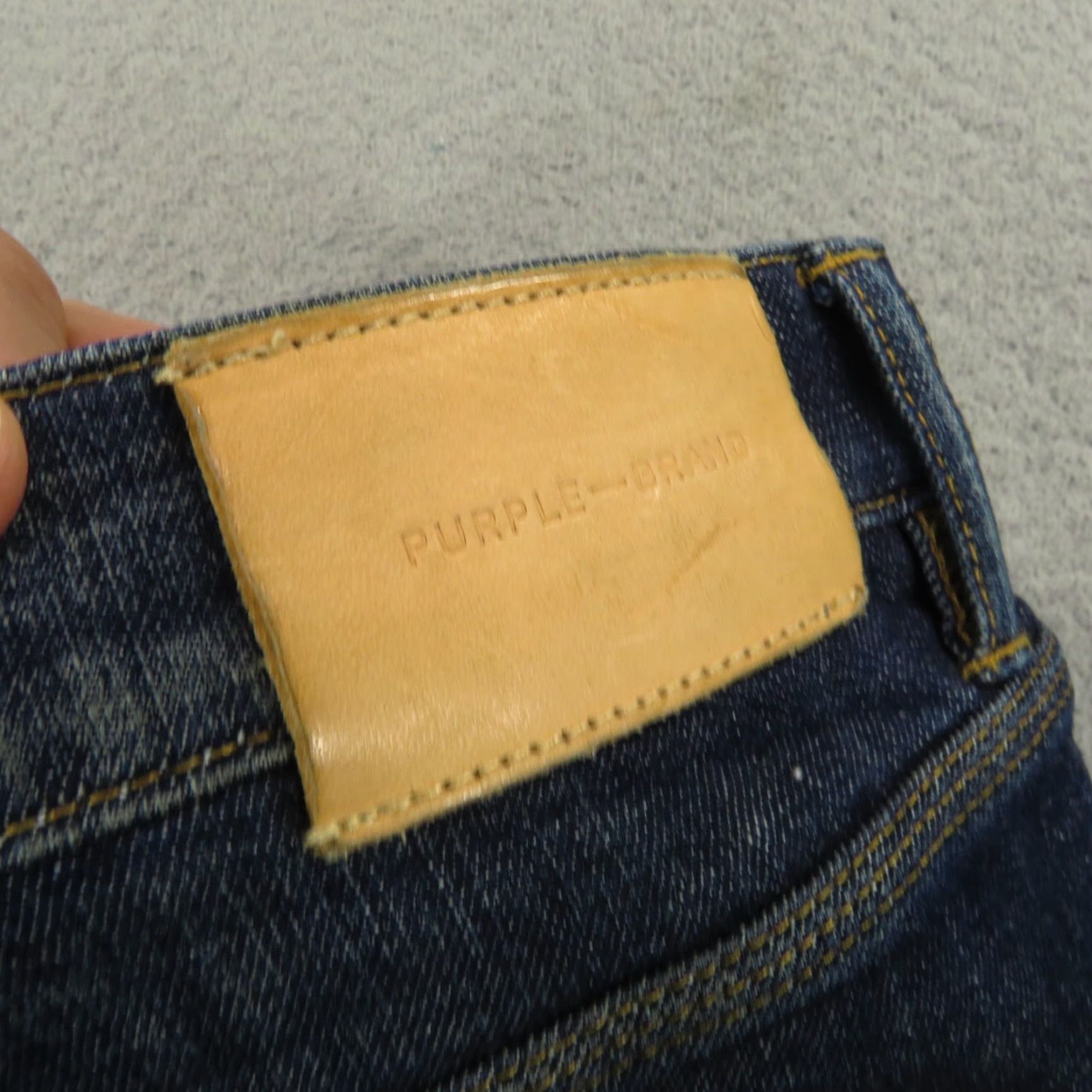 J Brand Purple Brand Jeans Men 32x34 P001 Low Rise Slim Fit Dark Indigo Fades Distressed Jeans Size US 32 / EU 48 - 5 Thumbnail