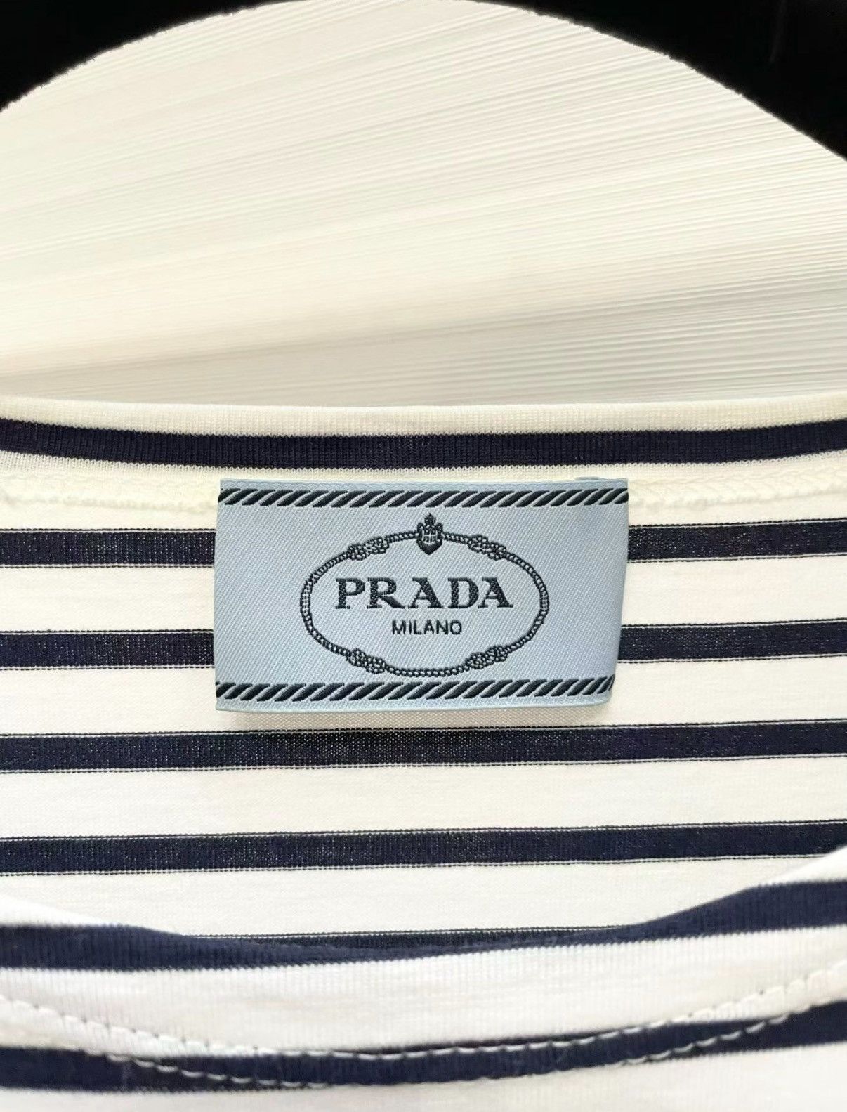 Prada Prada Black & White Striped Long Sleeve T‑shirt J33 Size XL / US 12-14 / IT 48-50 - 4 Thumbnail