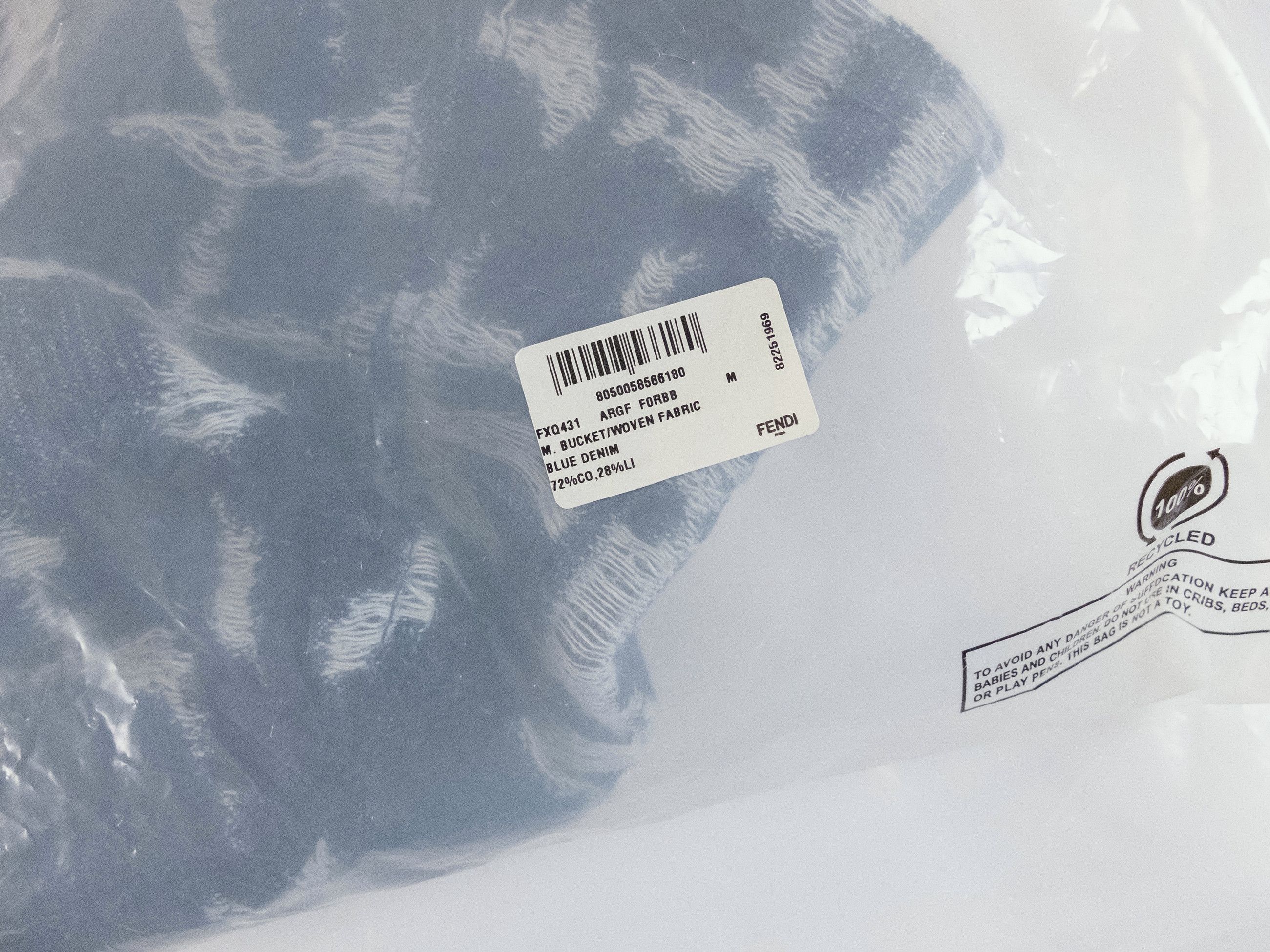 Fendi FENDI stitch F logo blue cotton linen denim bucket hat Size ONE SIZE - 10 Thumbnail