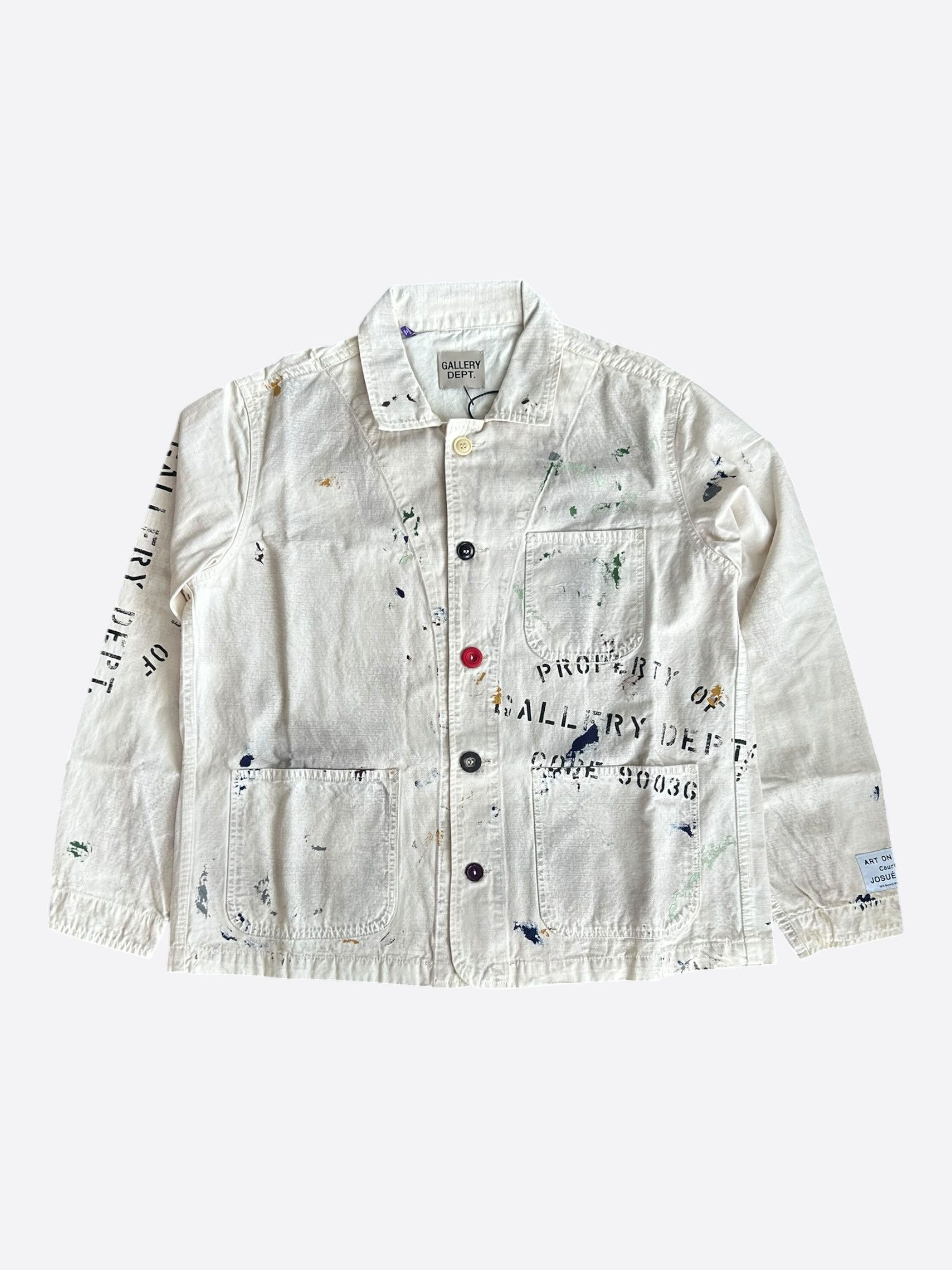 Gallery Dept. Gallery Dept Beige EP Paint Splatter Chore Jacket Size US S / EU 44-46 / 1 - 1 Thumbnail