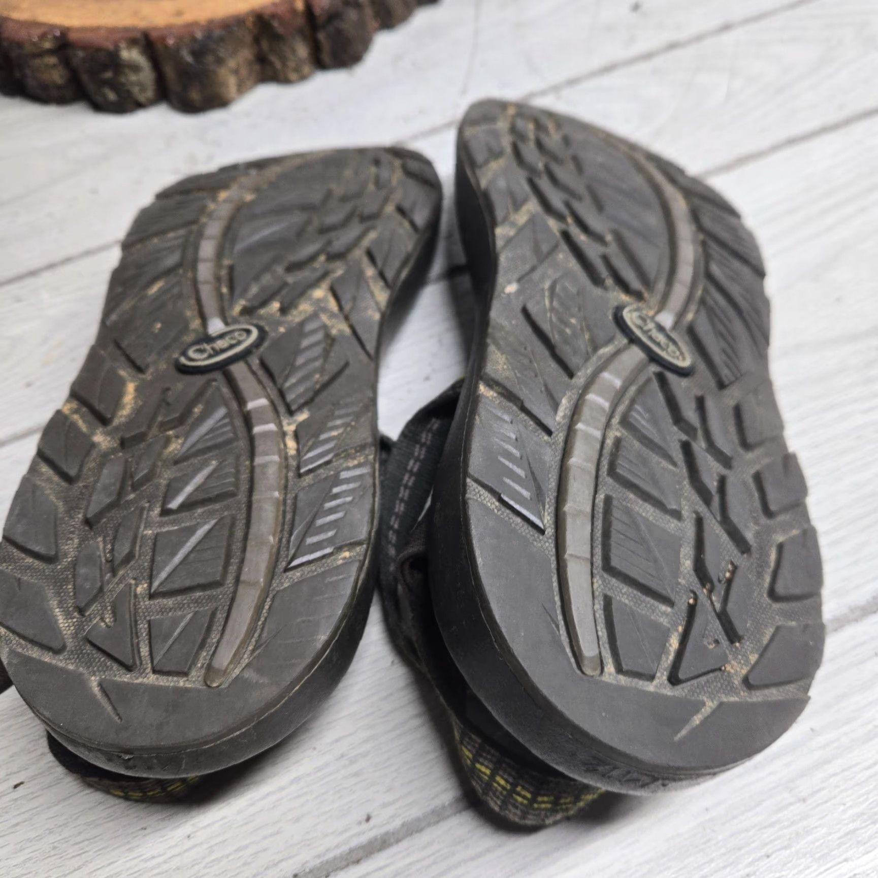 Chaco Chaco Gray Yellow Geometric Strappy Sandals Adjustable Buckle Adult Men's 12 Size ONE SIZE - 6 Thumbnail