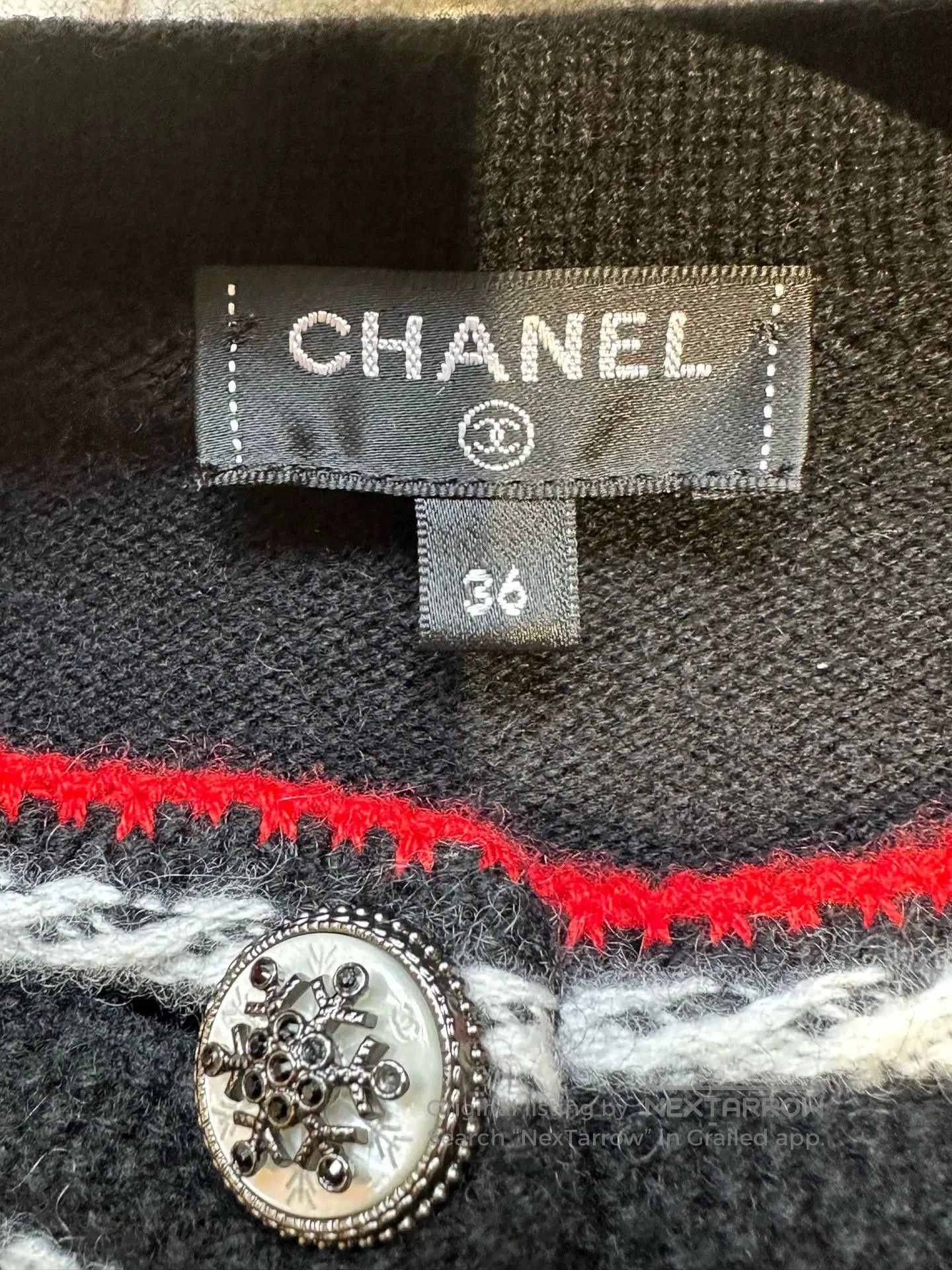 Chanel Chanel Black Red Trim Cardigan FR36. Size US S / EU 44-46 / 1 - 3 Thumbnail