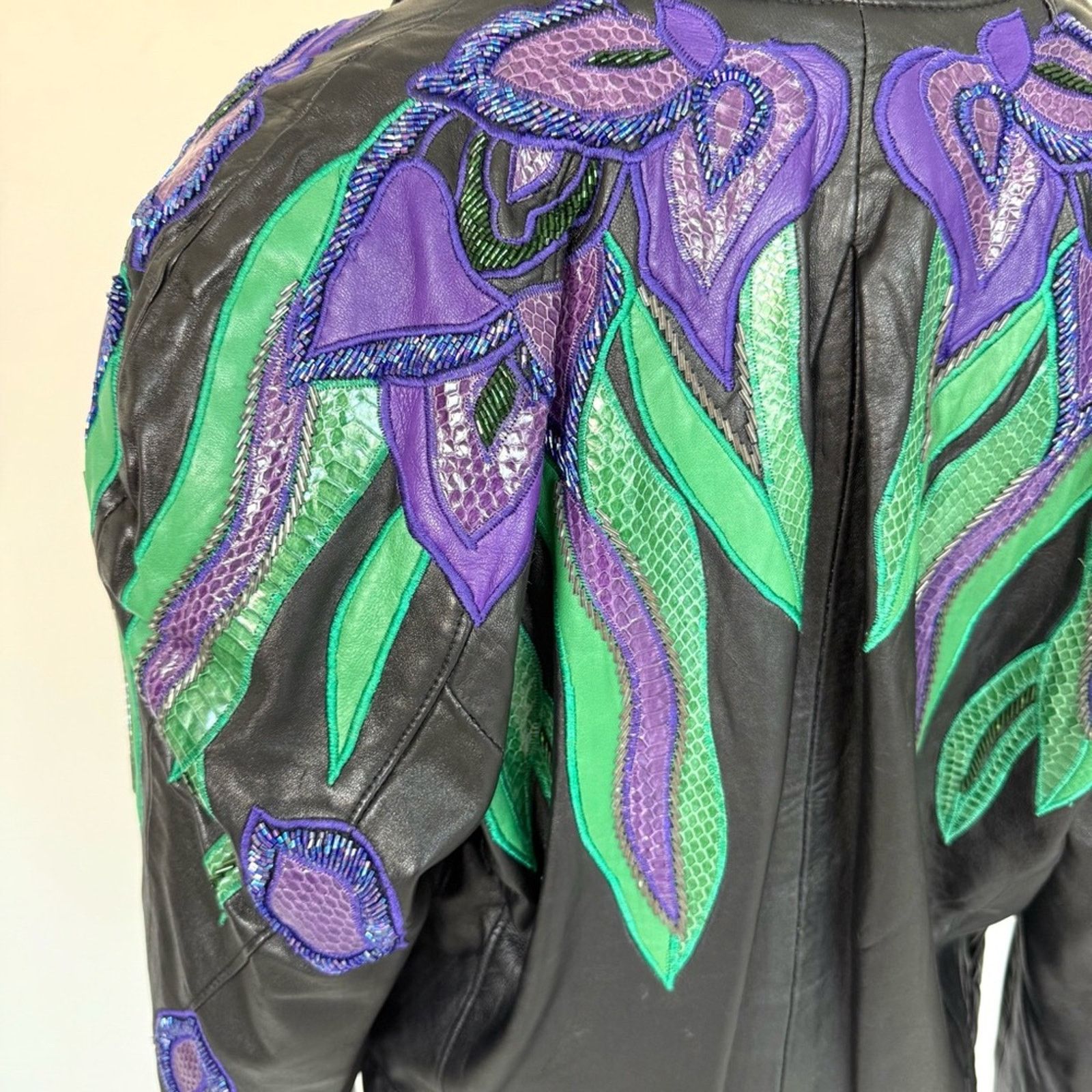 Other ERES iris flower established leather skin jacket size M Size M / US 6-8 / IT 42-44 - 8 Thumbnail