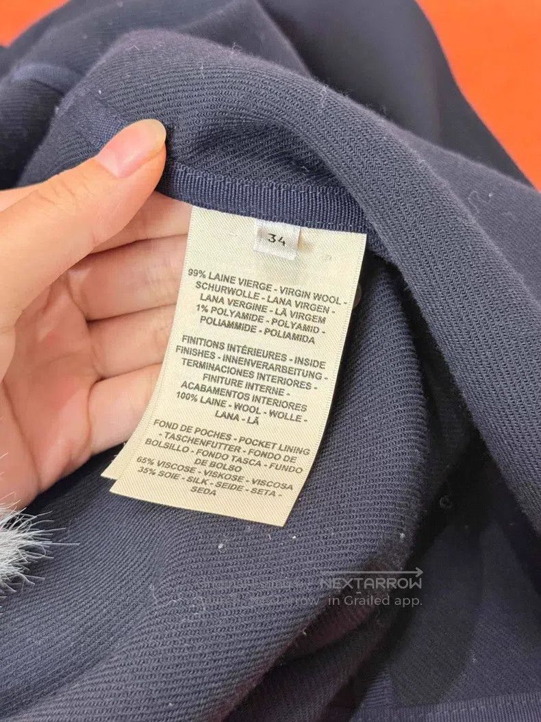Hermes Hermes Dark Blue Wool Coat Size XXS / US 00 / IT 34 - 4 Thumbnail