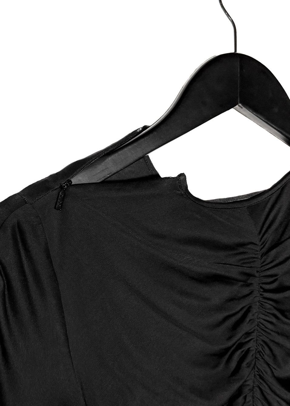 Gucci Gucci FW23 Black Gathered Viscose Jersey Long Sleeves Top Size S / US 4 / IT 40 - 5 Thumbnail