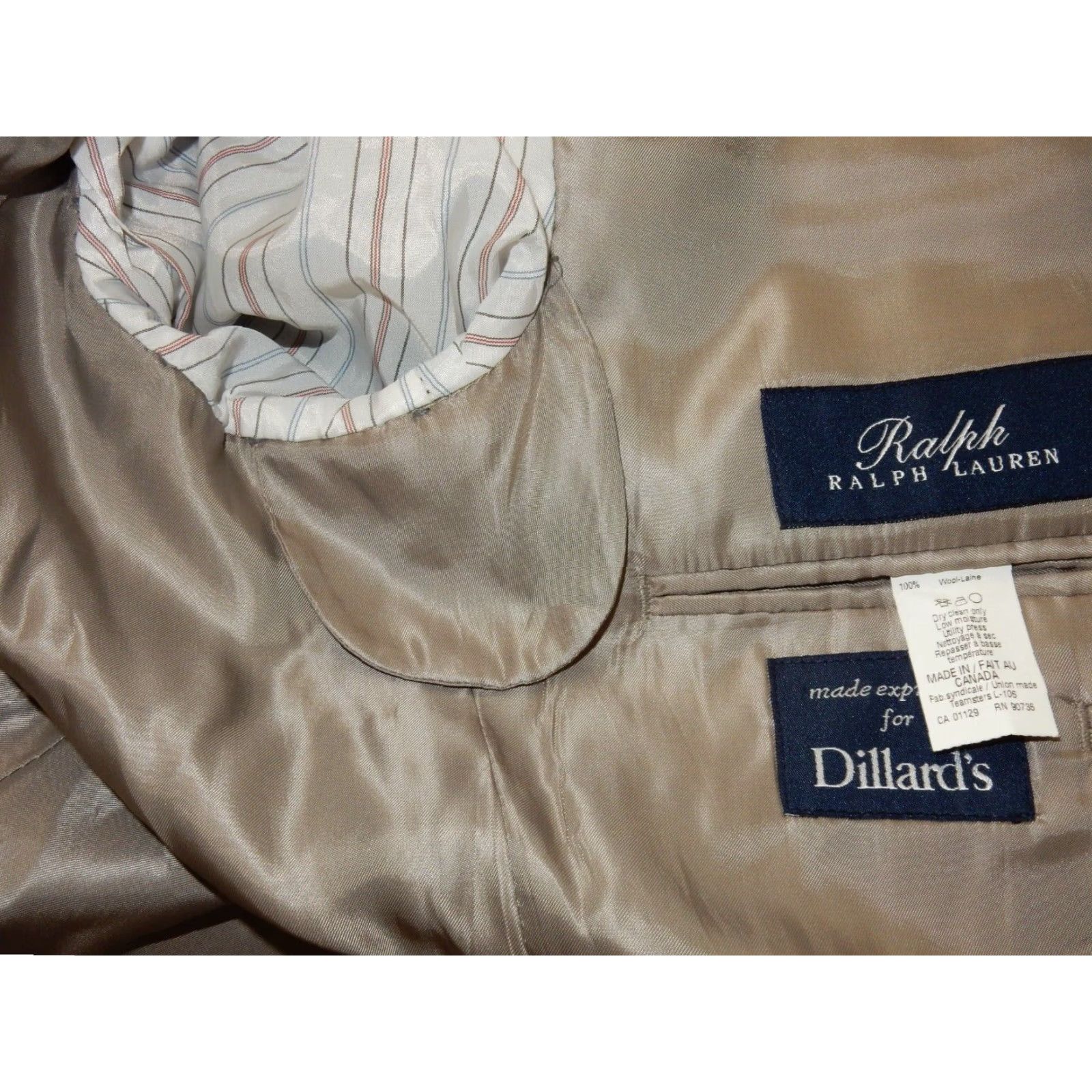 Ralph Lauren VINTAGE Ralph Lauren Men's Blazer Sport Coat Jacket Wool Size 42R Gray 90s Mens Size 42R - 7 Thumbnail