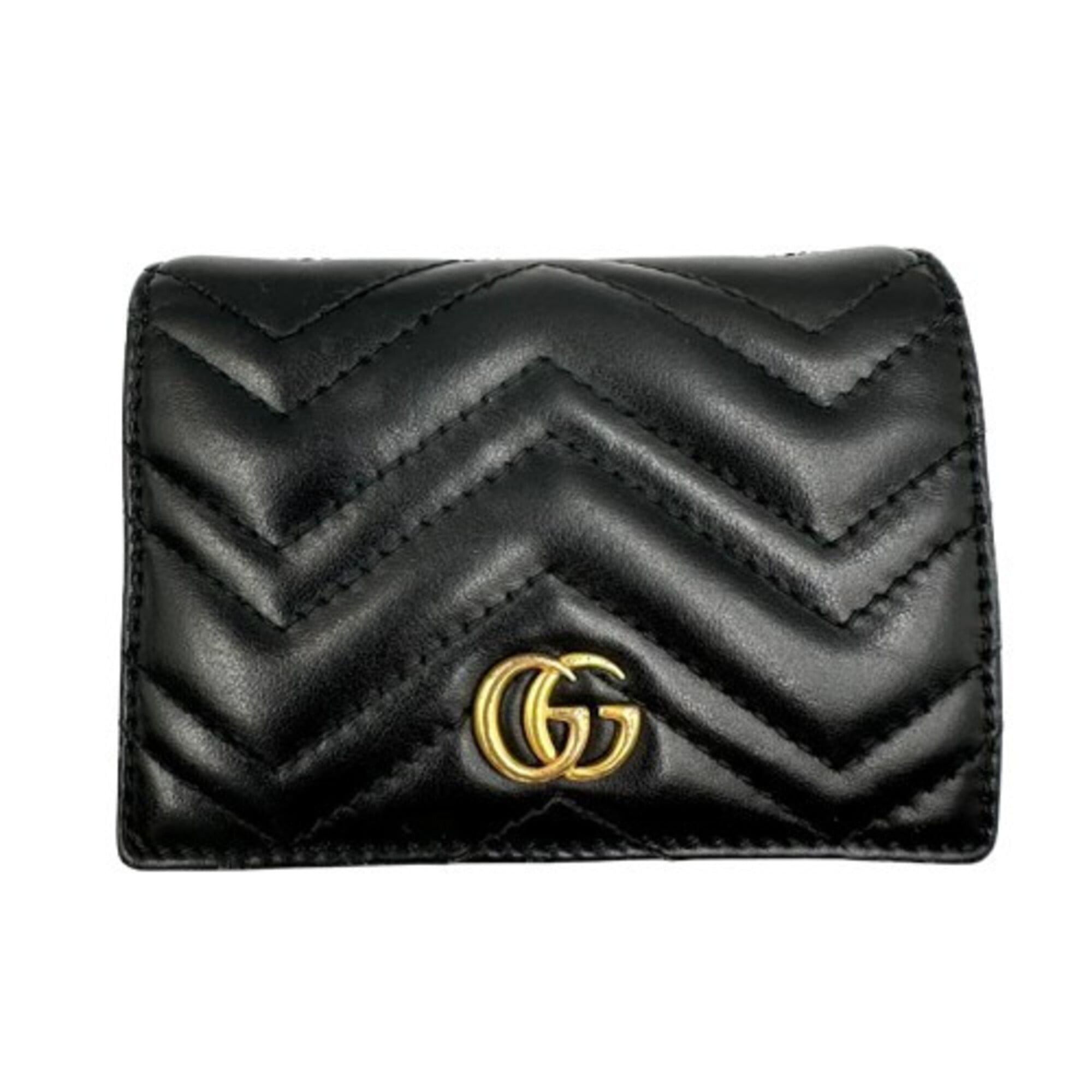 Gucci GUCCI GG Marmont Bi-fold Wallet 466492 Black Size ONE SIZE - 1 Thumbnail
