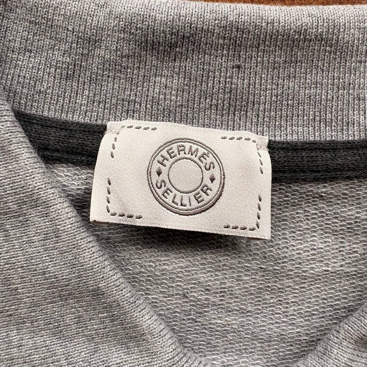 Hermes Hermes Sellier Side ( H ) Longsleeve Grey Polo Shirt Size US L / EU 52-54 / 3 - 11 Thumbnail