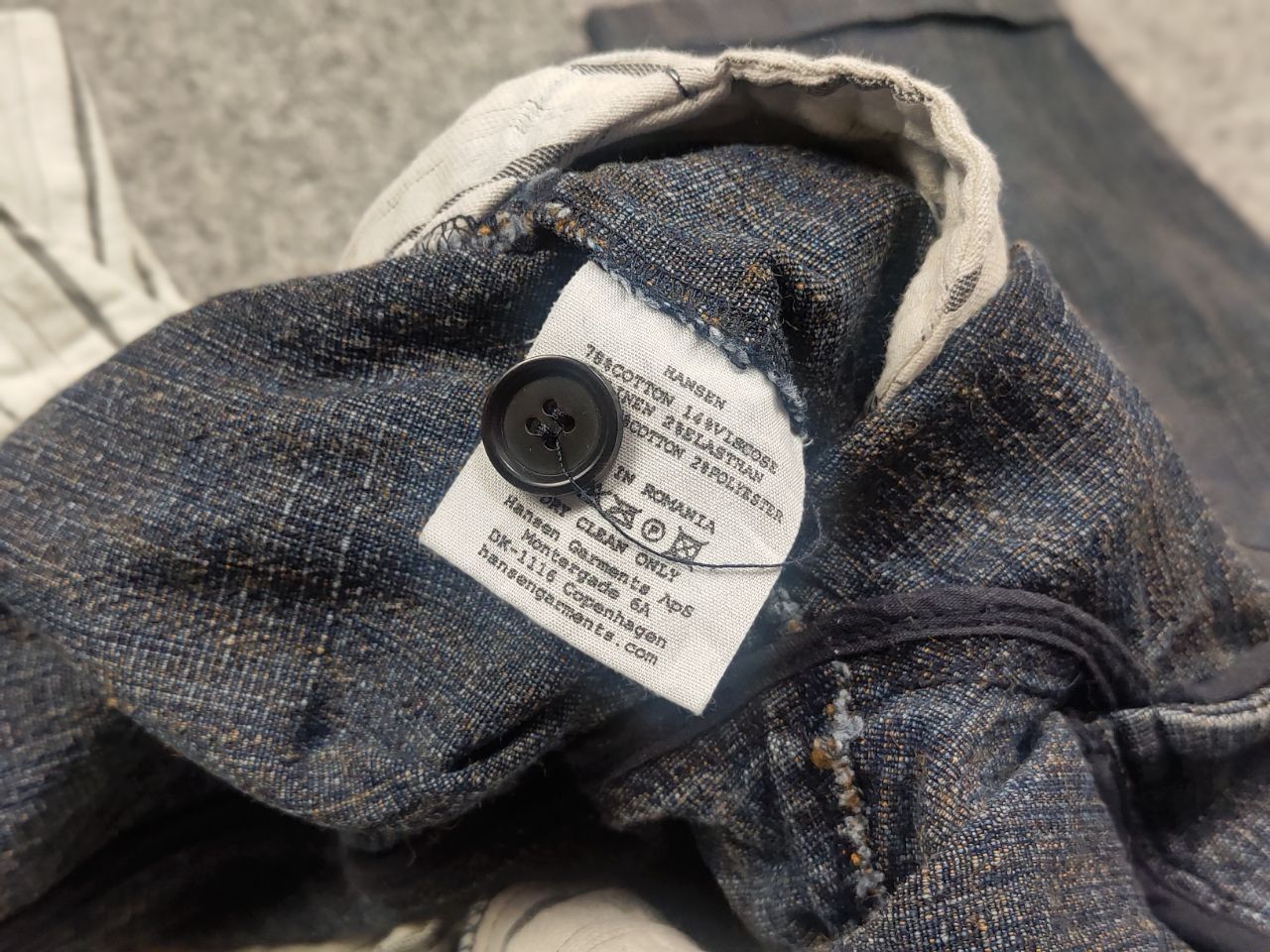 HANSEN Garments Hansen Garments Linen Blend Casual Navy Trouser Pants Size US 30 / EU 46 - 17 Thumbnail