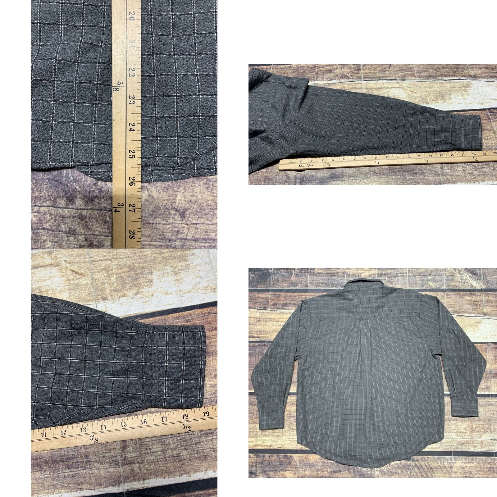 Vintage MunsingWear Shirt Men Large Gray Plaid Long Sleeve Button-Down 1 Pocket Size US L / EU 52-54 / 3 - 8 Thumbnail