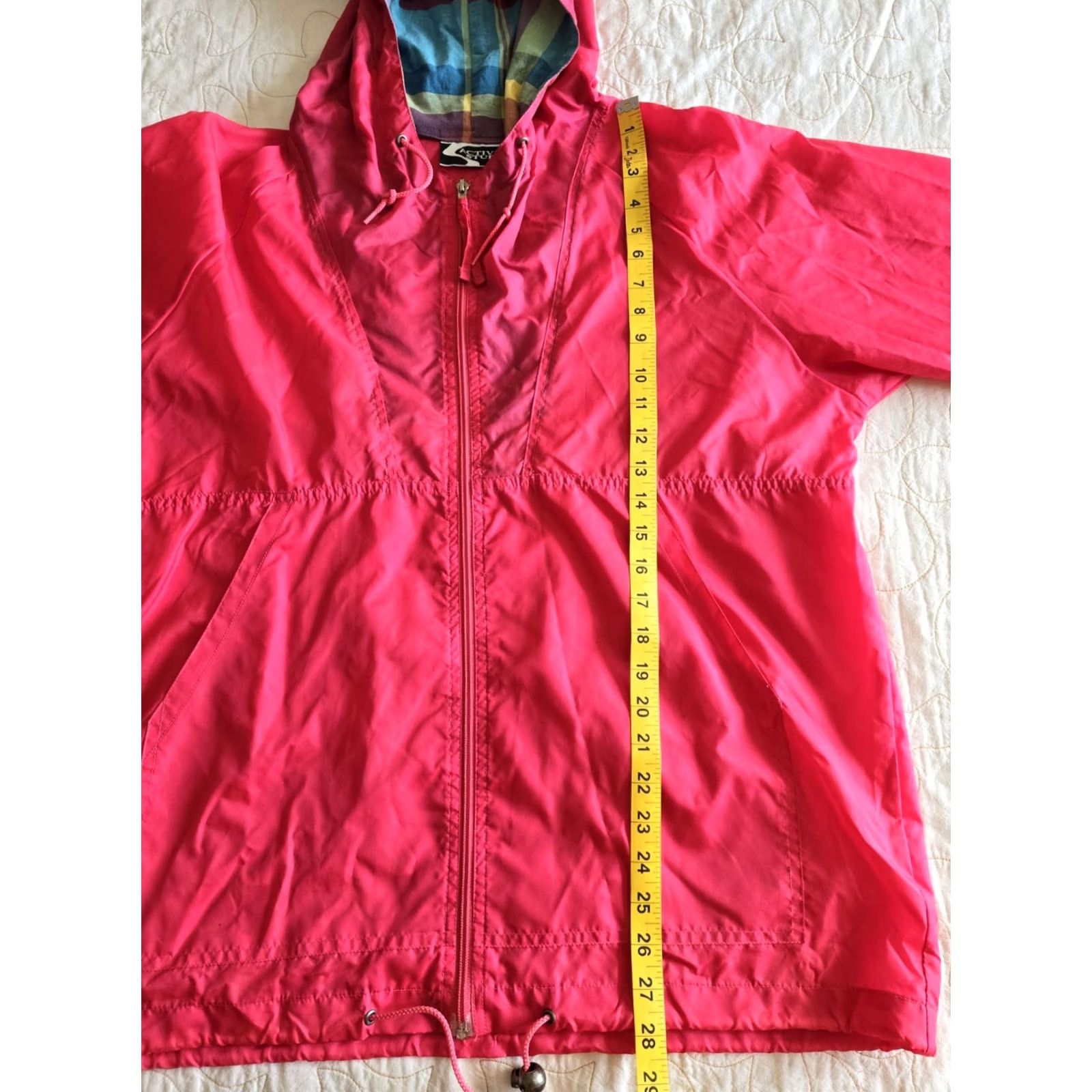 Pinko VINTAGE 80s 90s Pink Windbreaker Active Wear S/M Womens Small Medium Plaid Lining Nylon Cotton Outdoors Running Hiking Nature Girl Size S / US 4 / IT 40 - 6 Thumbnail