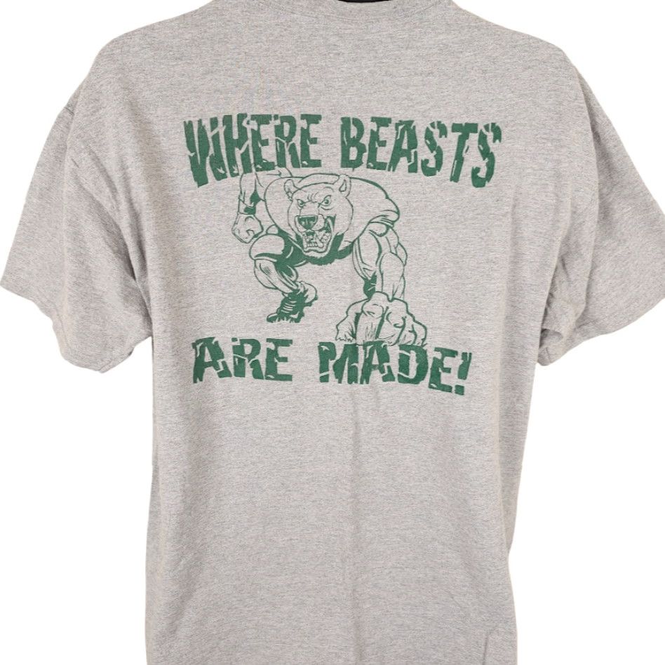 Gildan VINTAGE The Cave Bodybuilding T Shirt Mens Size Large Gray Where Beasts Are Made Shirt Mens Large Gray Size US L / EU 52-54 / 3 - 4 Thumbnail