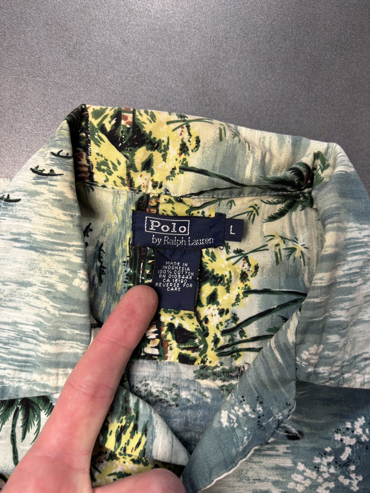 Polo Ralph Lauren × Vintage Vintage Ralph Lauren Hawaiian Shirt 1990s Polo Loop Collar Size US M / EU 48-50 / 2 - 3 Thumbnail