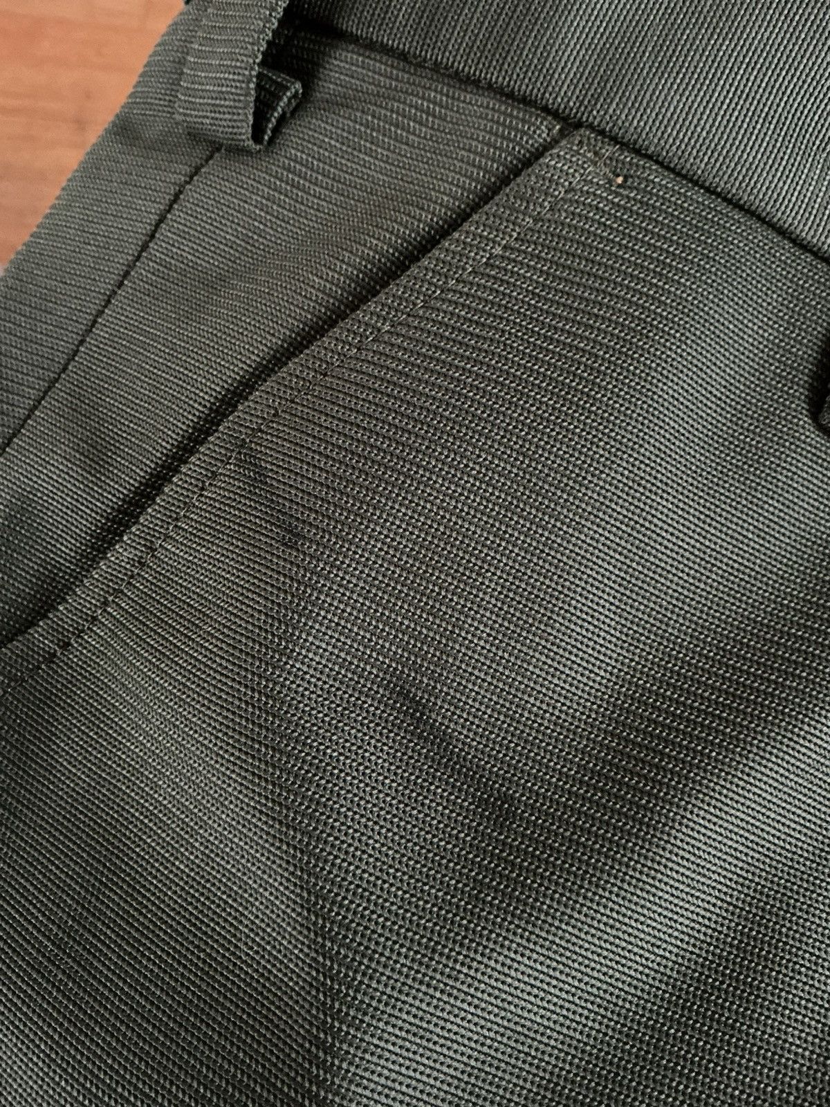 Vintage Vintage 70s Olive Green Textured Disco Flare Leisure Pants Size US 34 / EU 50 - 10 Thumbnail