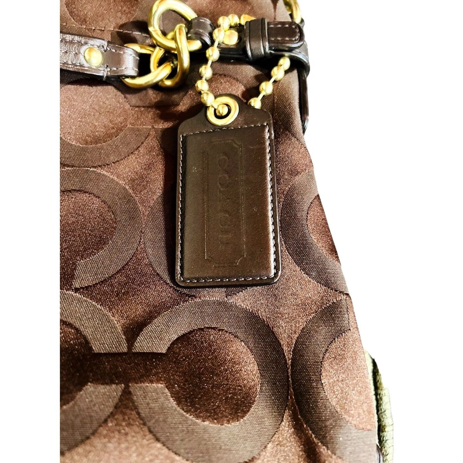 Coach VINTAGE Coach Madison Julianne Purse Tote Satchel Leather/Fabric C Monogram Logo Women’s Size ONE SIZE - 5 Thumbnail