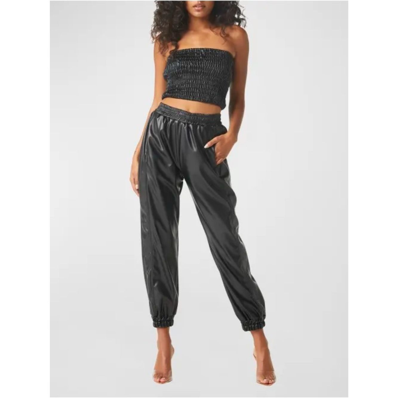 MISA Los Angeles MISA Los Angeles Kasta Faux Leather Jogger Pants Black Vega Size 27" / US 4 / IT 40 - 1 Thumbnail