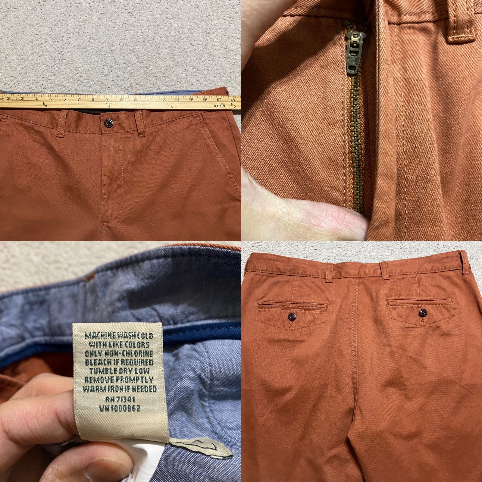 Vintage L.L. Bean Mens Pants Chino Straight Flat Front 35x34 Orange Regular Rise Mens Size US 35 - 8 Thumbnail