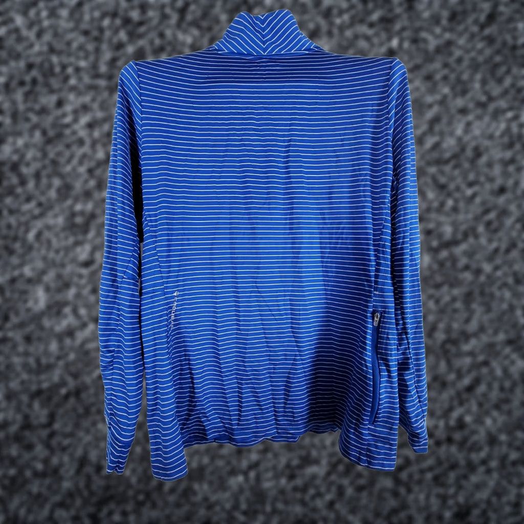 Vintage Coolibar Womens Blue Striped UPF 50+ Quarter-Zip Long Sleeve Shirt Large Stretch Size L / US 10 / IT 46 - 1 Thumbnail