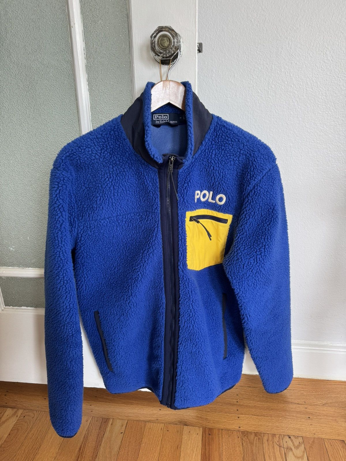 Polo Ralph Lauren Polo Ralph Lauren Skier 92 Sherpa Fleece Jacket Blue Mens M Size US M / EU 48-50 / 2 - 2 Thumbnail