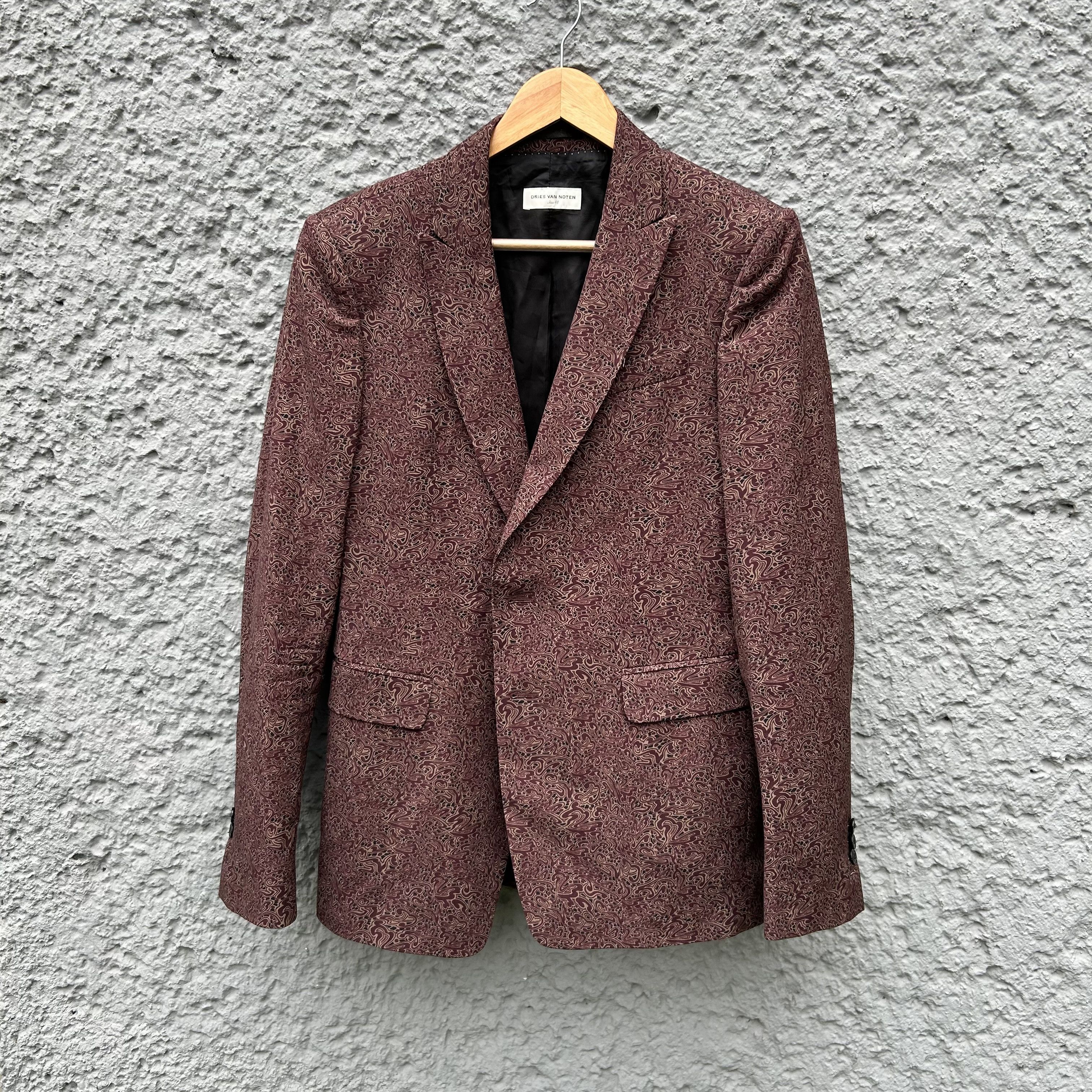 Dries Van Noten Dries van Noten Red Patterned Blazer Jacket Size 48R - 1 Thumbnail